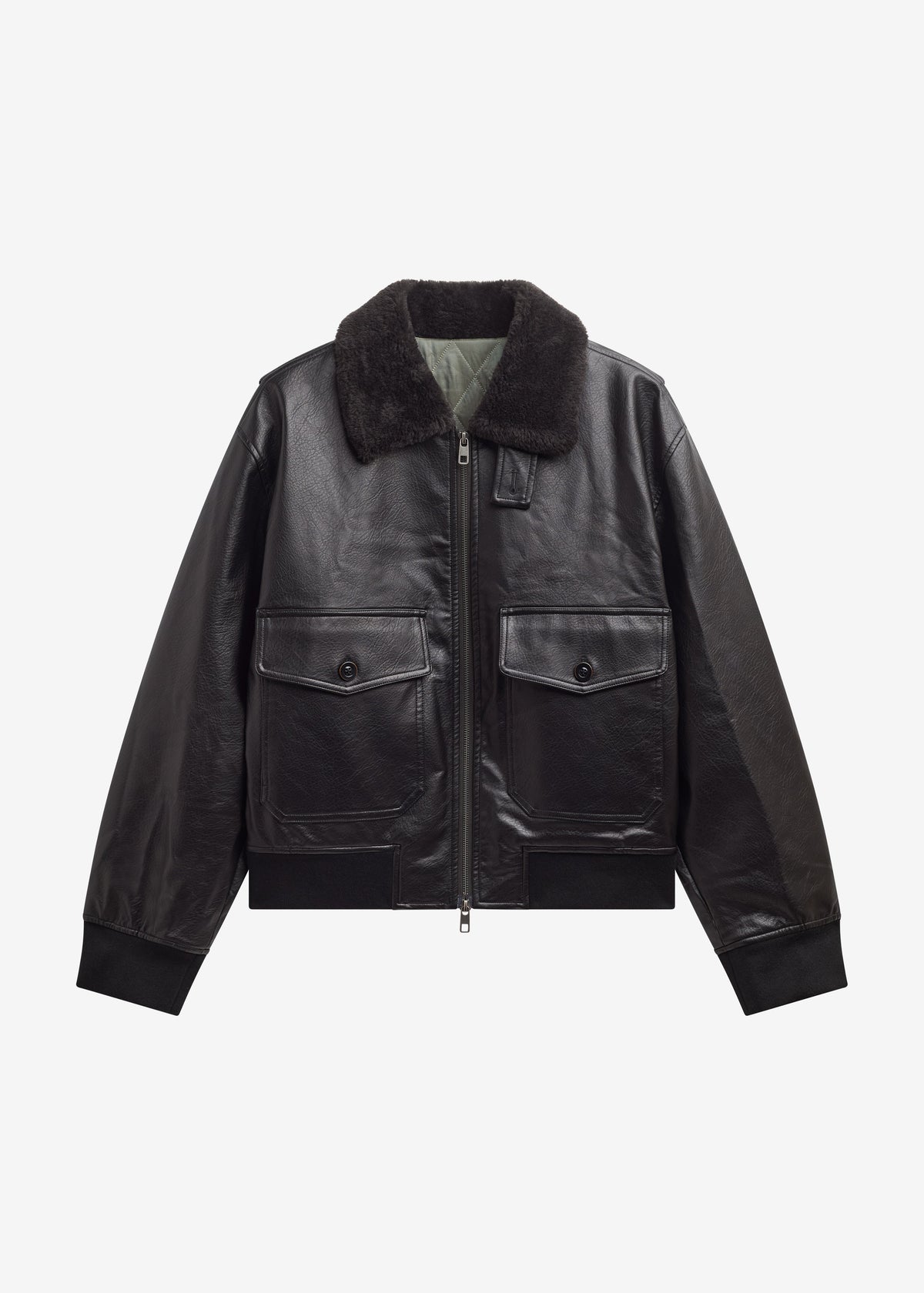 Kollam Faux Leather Boxy Jacket - Black - 8