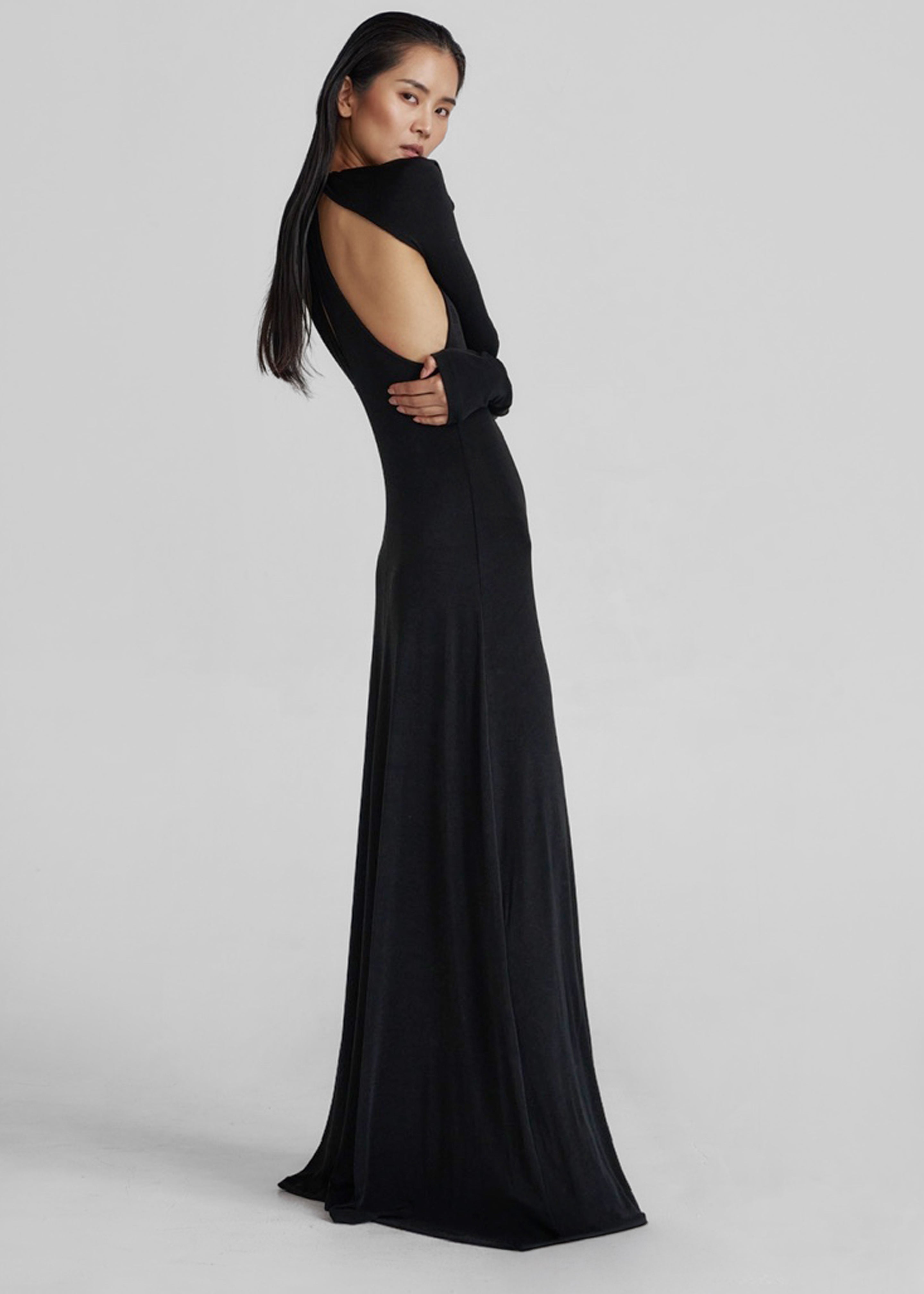 Seskin Evening Maxi Dress - Black - 4