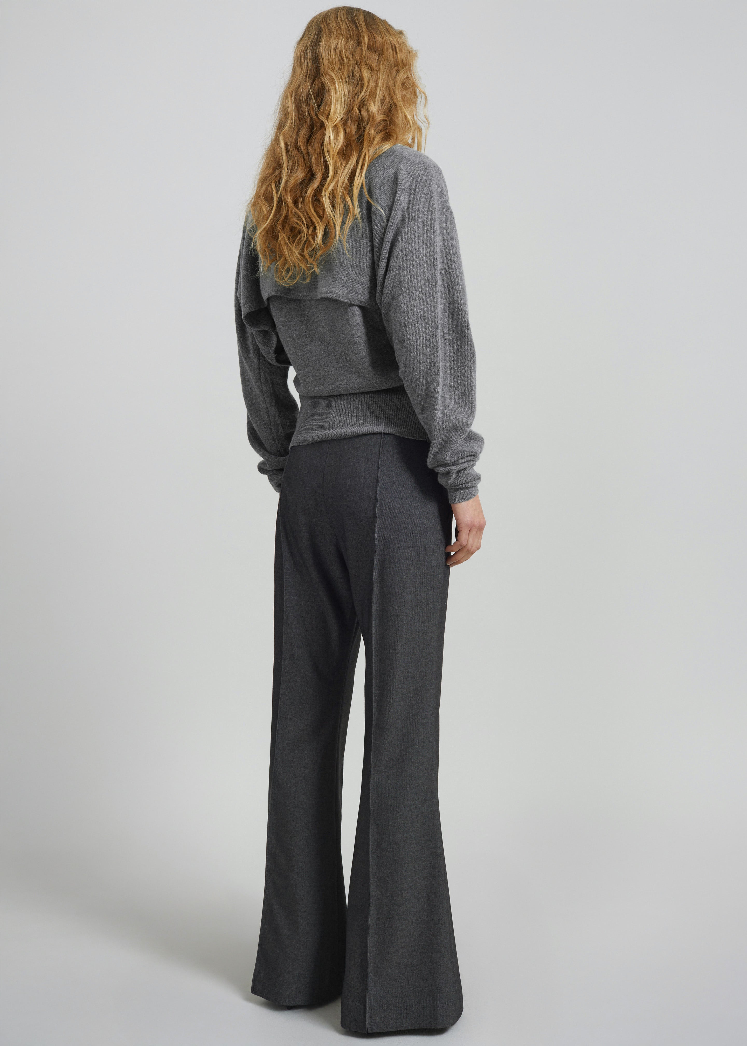 Kvale Pintuck Flared Trousers - Dark Grey - 8