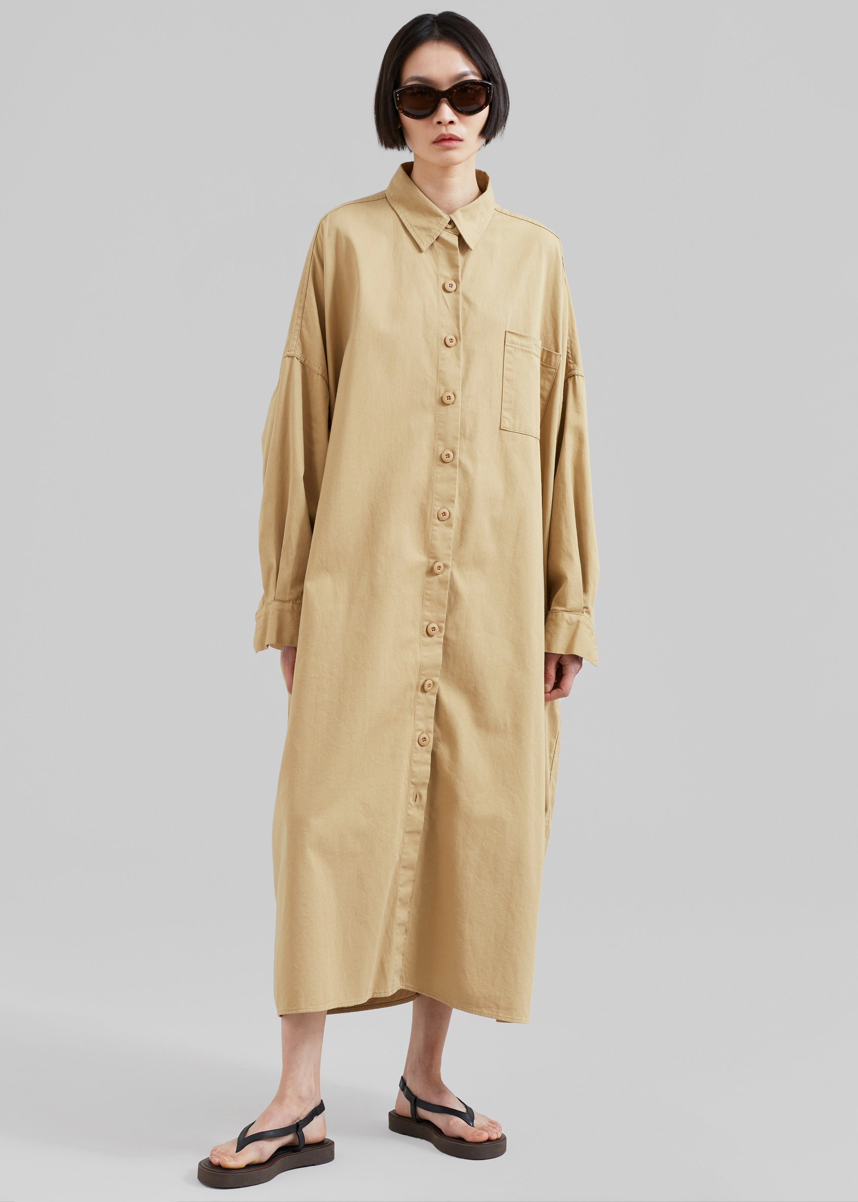 Kason Oversized Shirt Dress - Sahara - 5