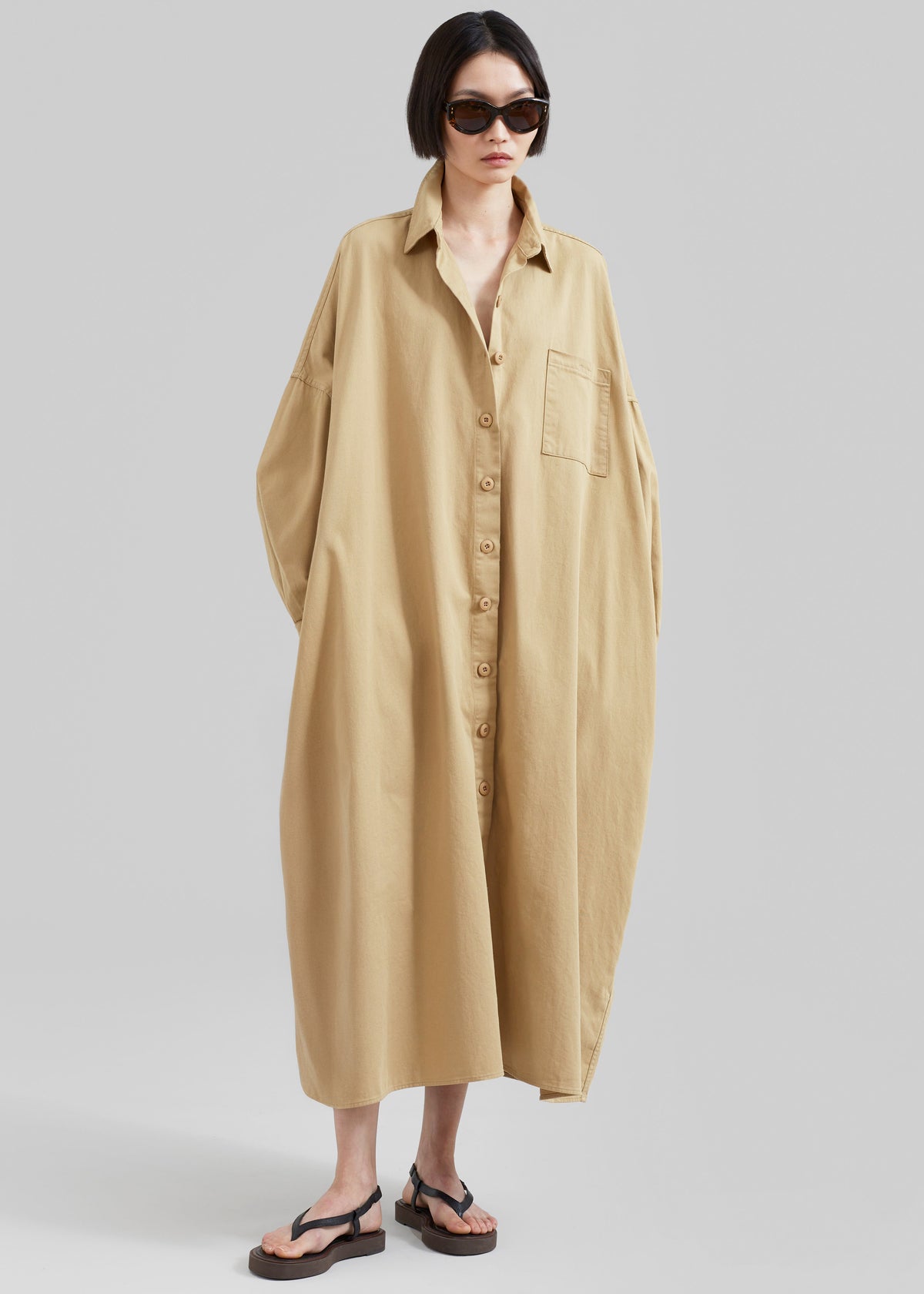 Kason Oversized Shirt Dress - Sahara - 3