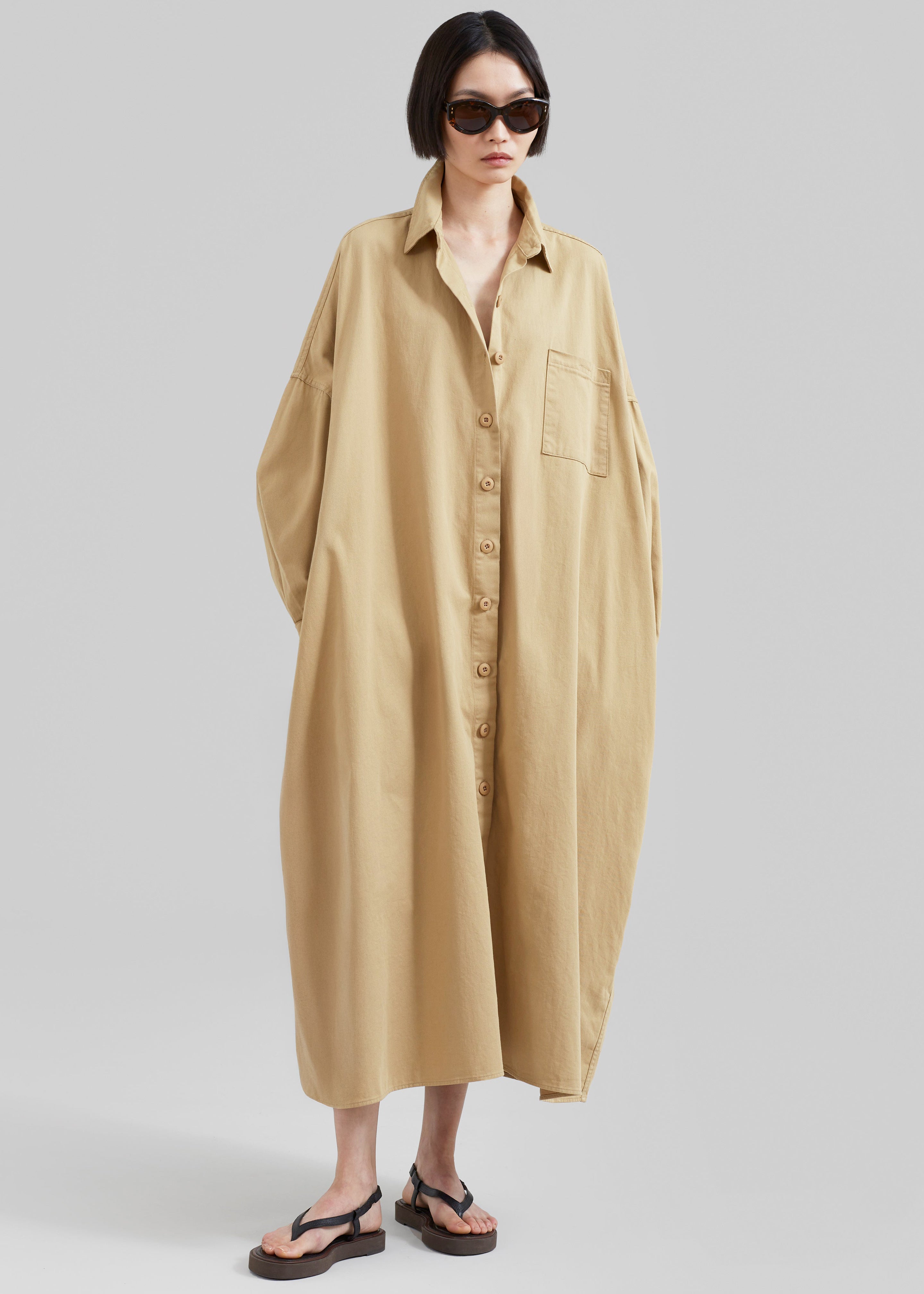 Kason Oversized Shirt Dress - Sahara - 3