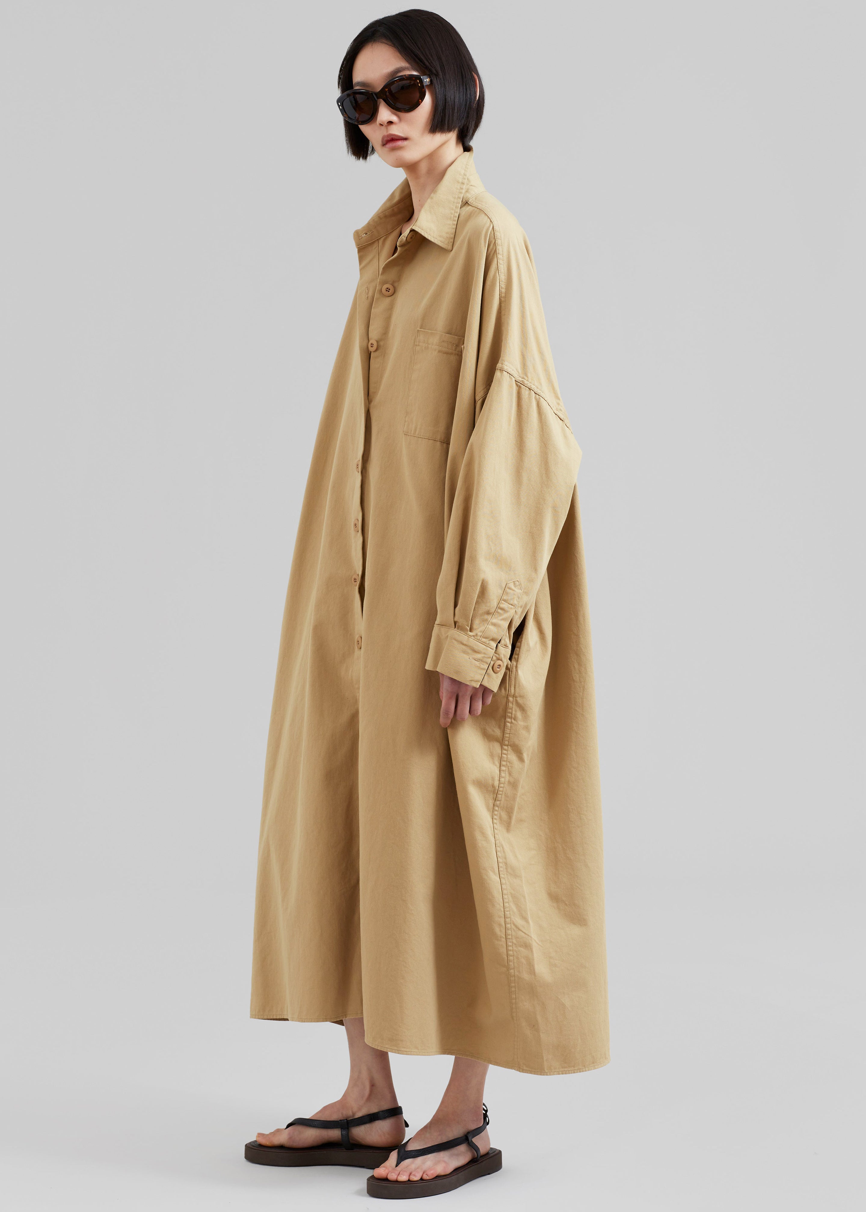 Kason Oversized Shirt Dress - Sahara - 1
