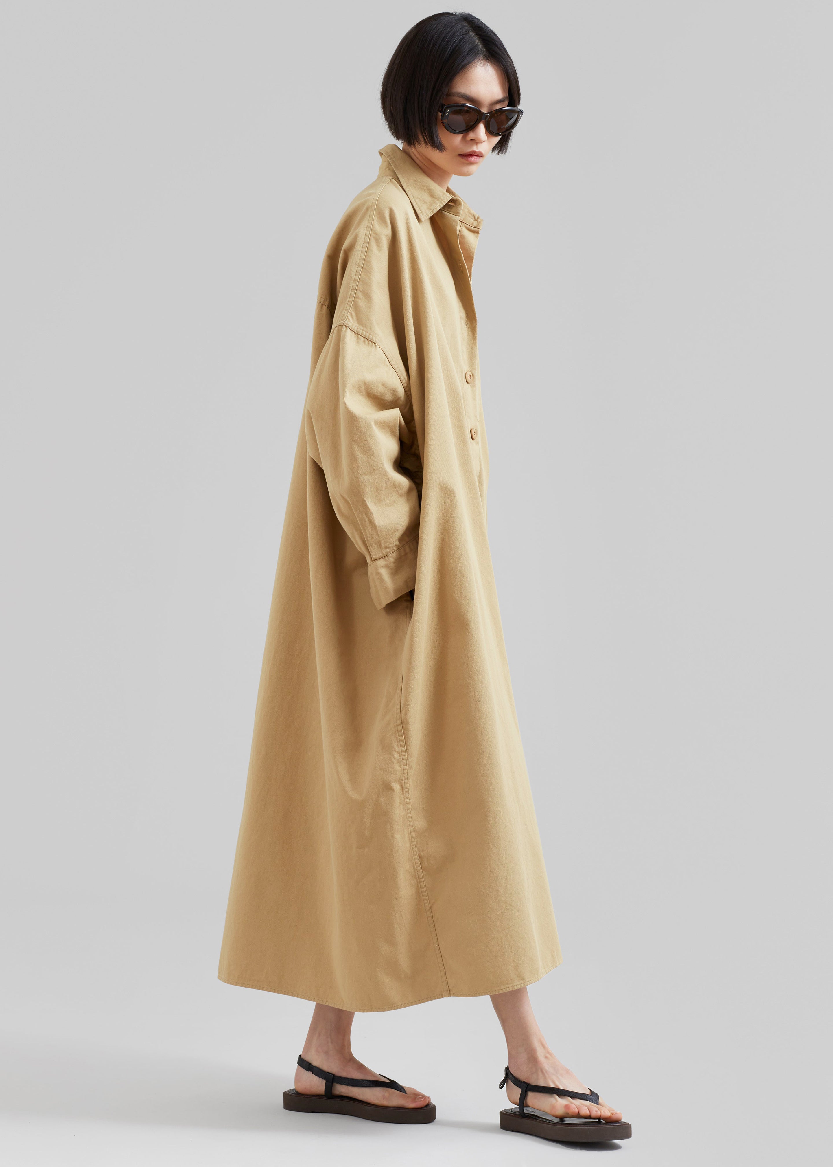 Kason Oversized Shirt Dress - Sahara - 6
