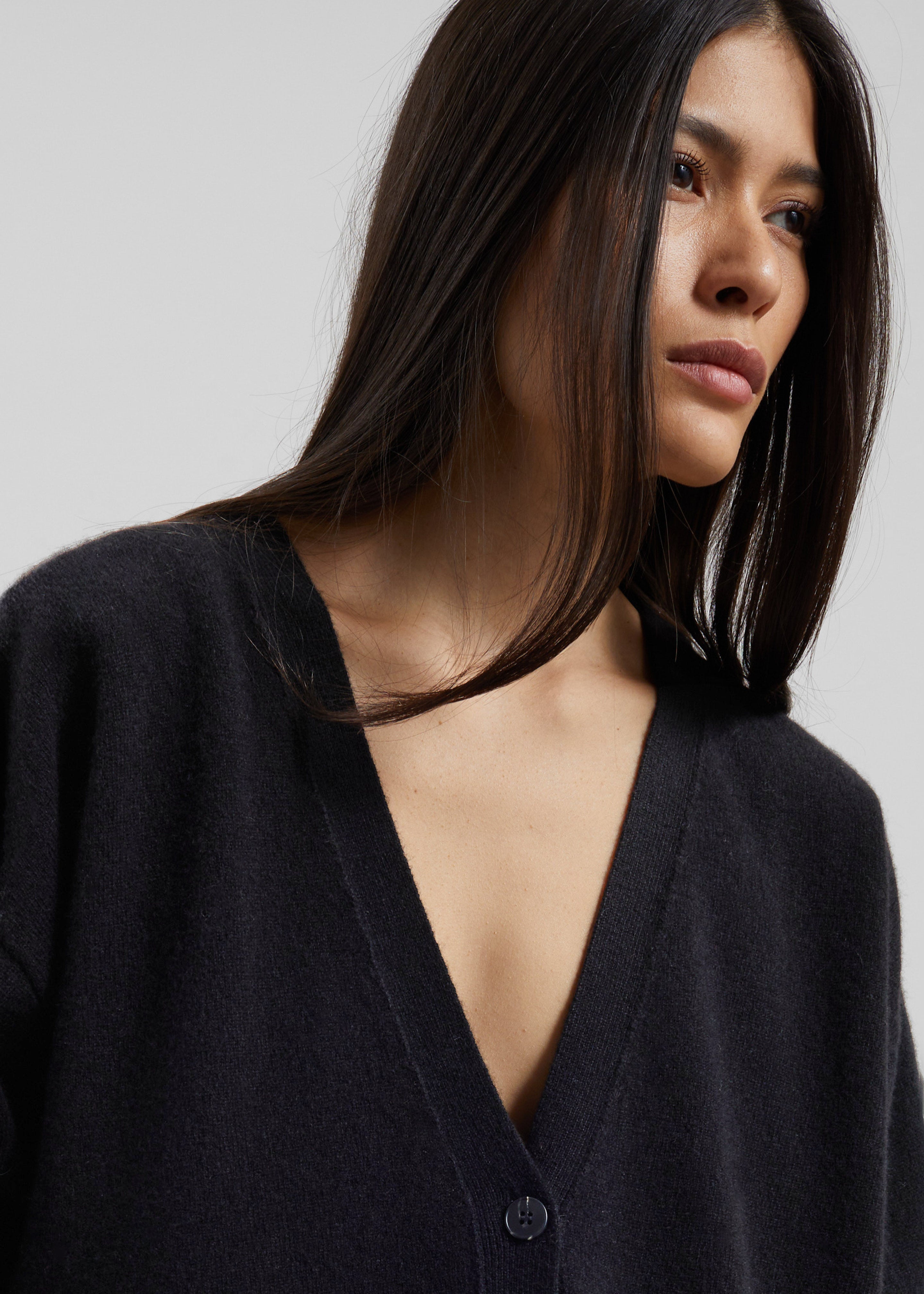 Lachen Double-Sided Wool Cardigan - Black - 4