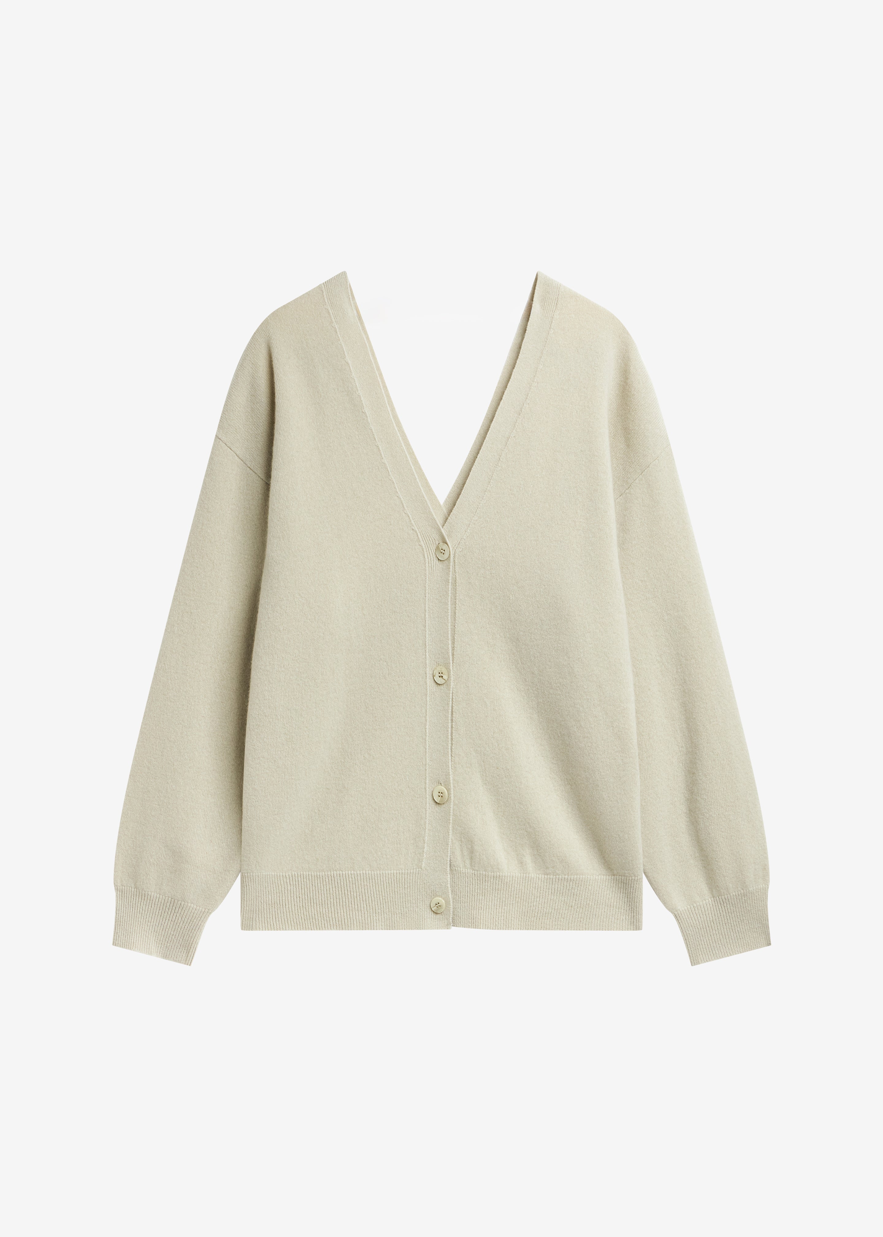 Lachen Double-Sided Wool Cardigan - Light Beige - 7