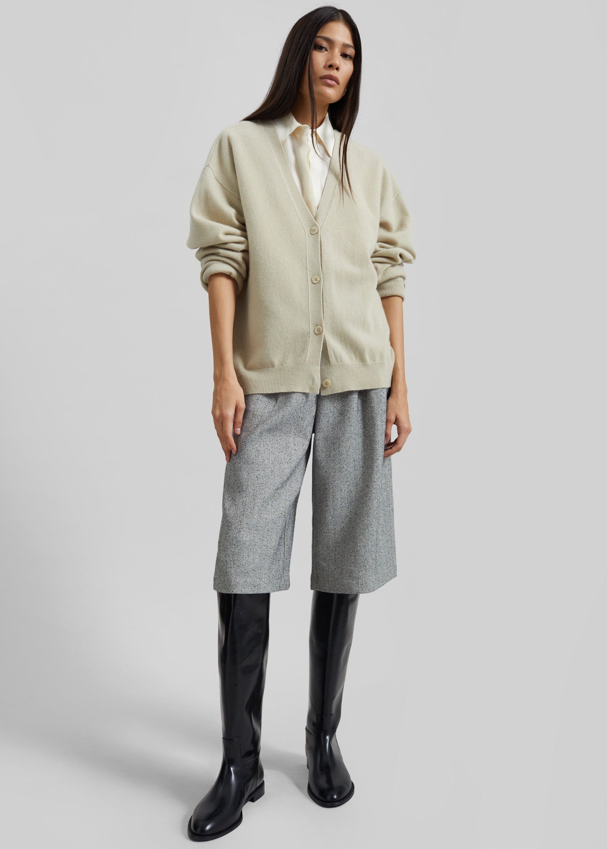 Shop the look image for Lachen Double-Sided Wool Cardigan - Light Beige
