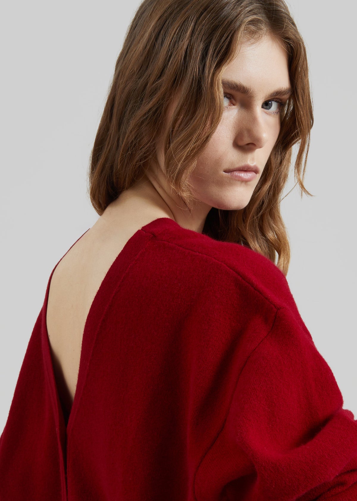 Lachen Double-Sided Wool Cardigan - Red - 4