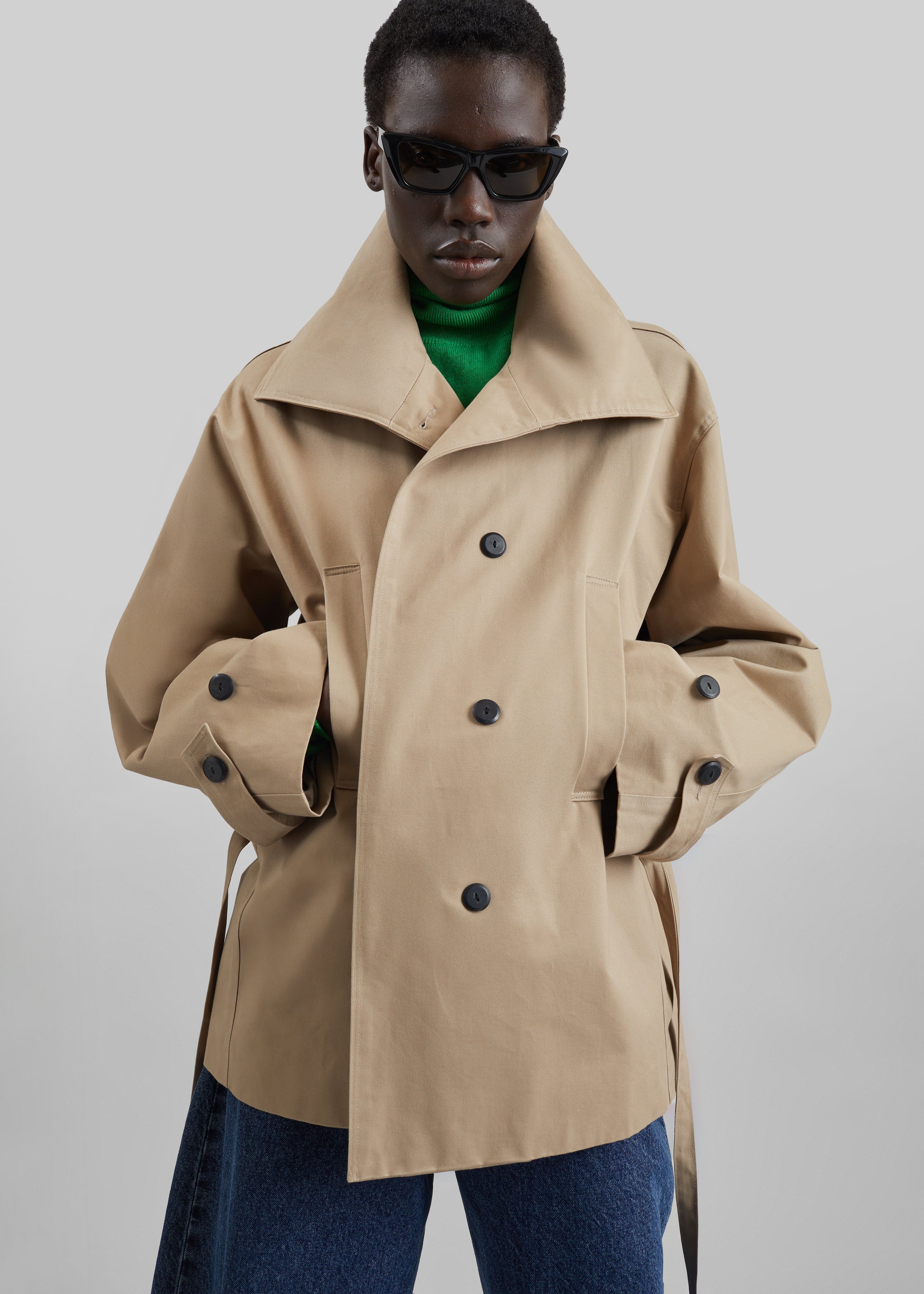Lahti Belted Short Coat - Beige – The Frankie Shop Europe