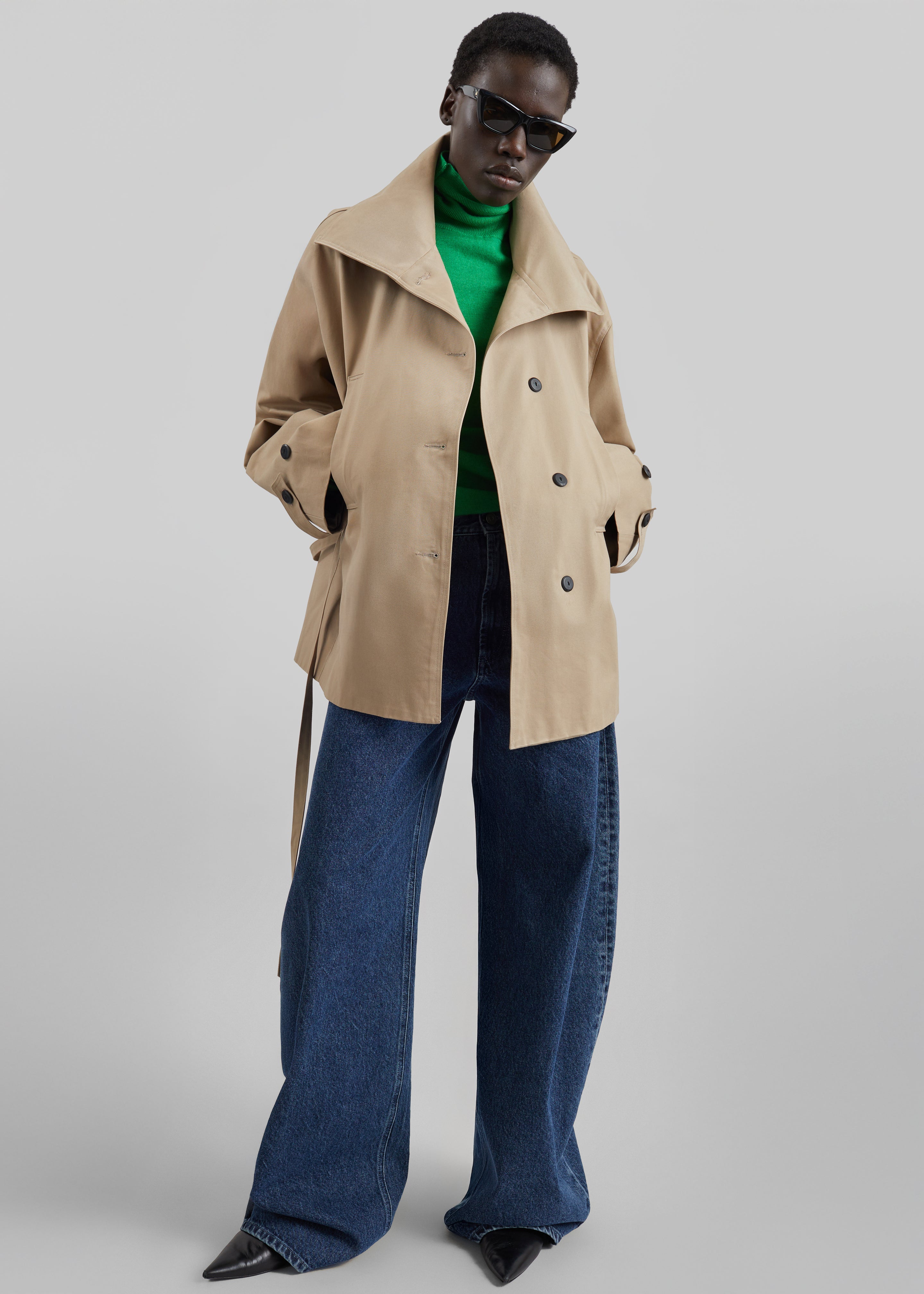 Lahti Belted Short Coat - Beige – The Frankie Shop Europe
