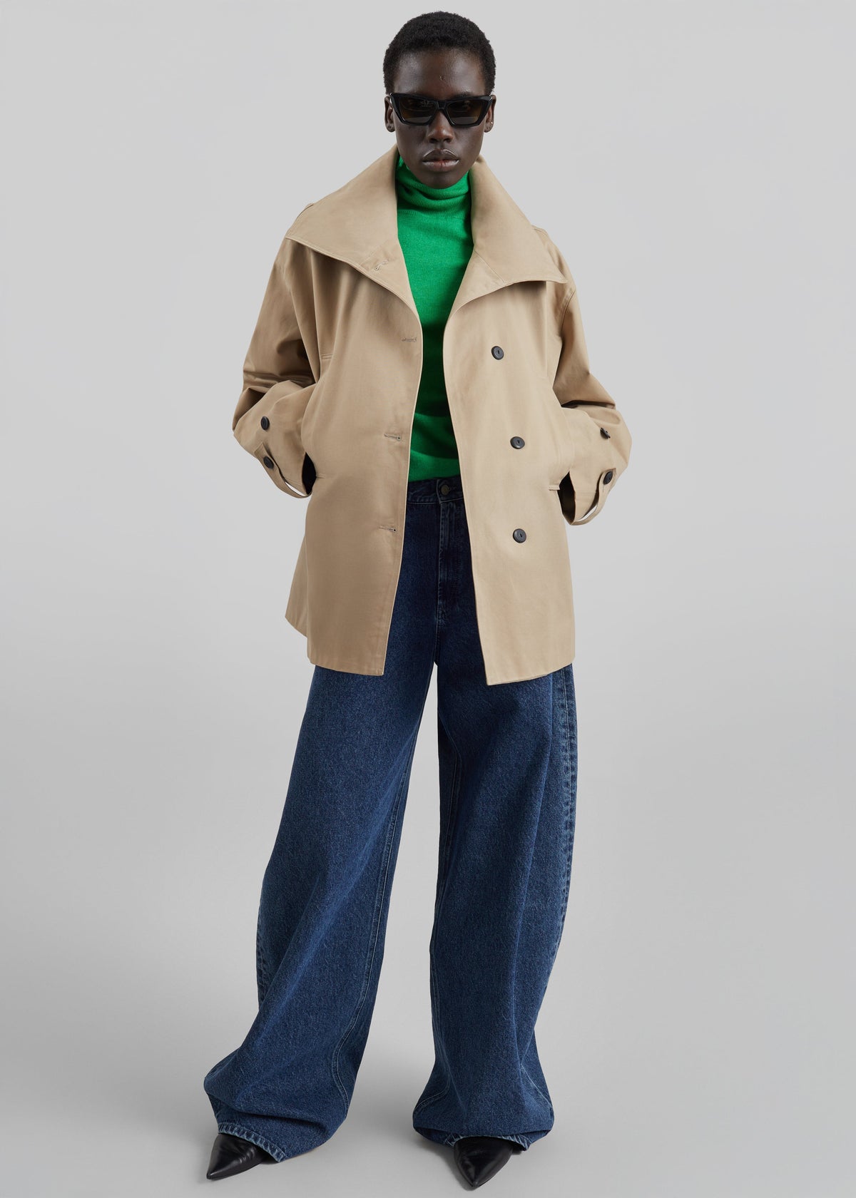 Lahti Belted Short Coat - Beige - 4