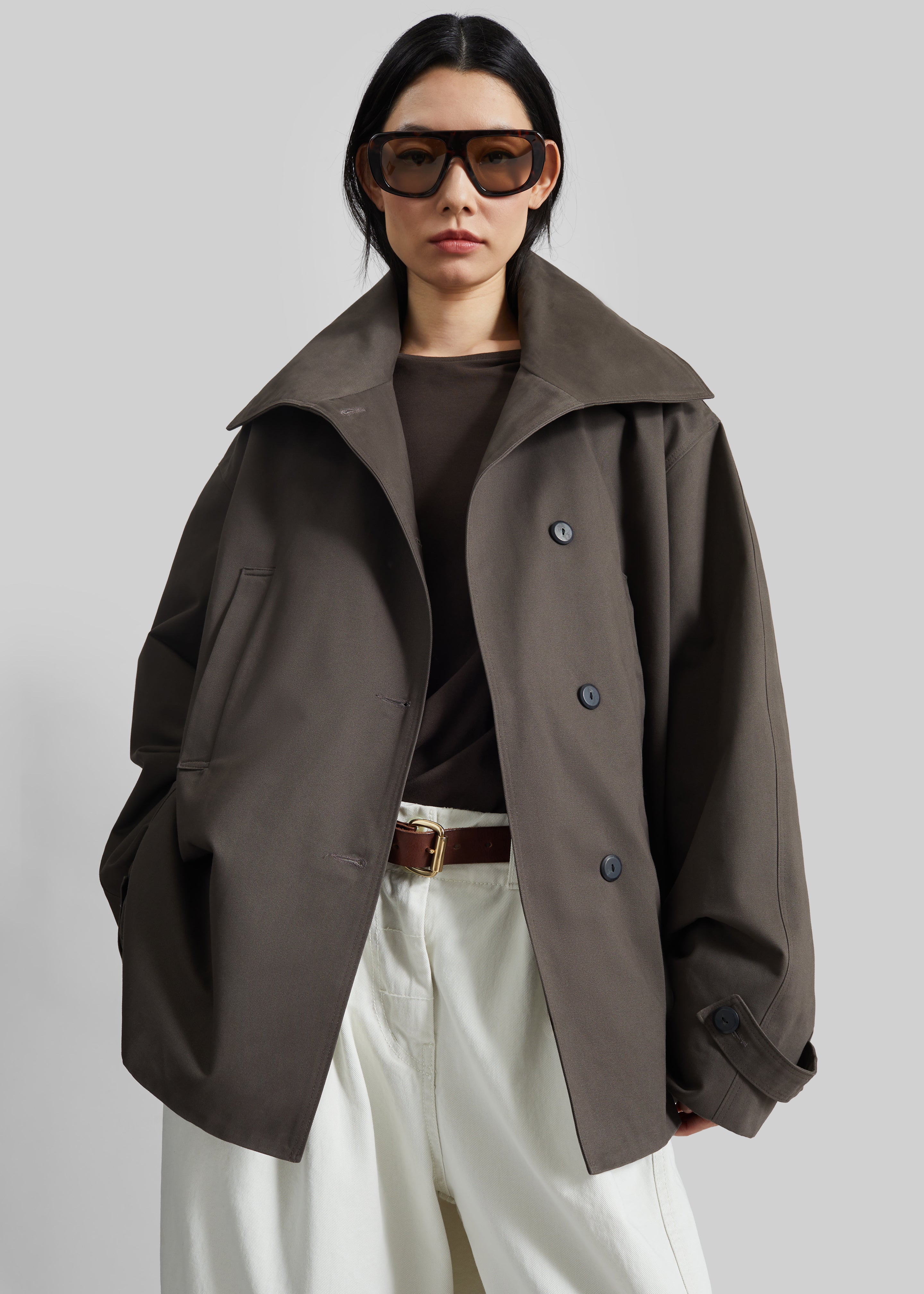 Lahti Belted Short Coat - Brown – The Frankie Shop Europe