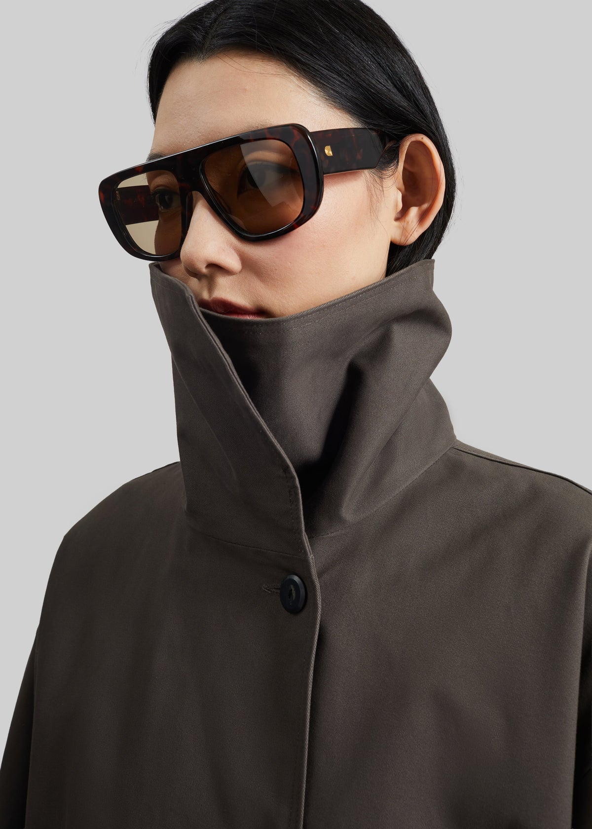 Lahti Belted Short Coat - Brown - 6