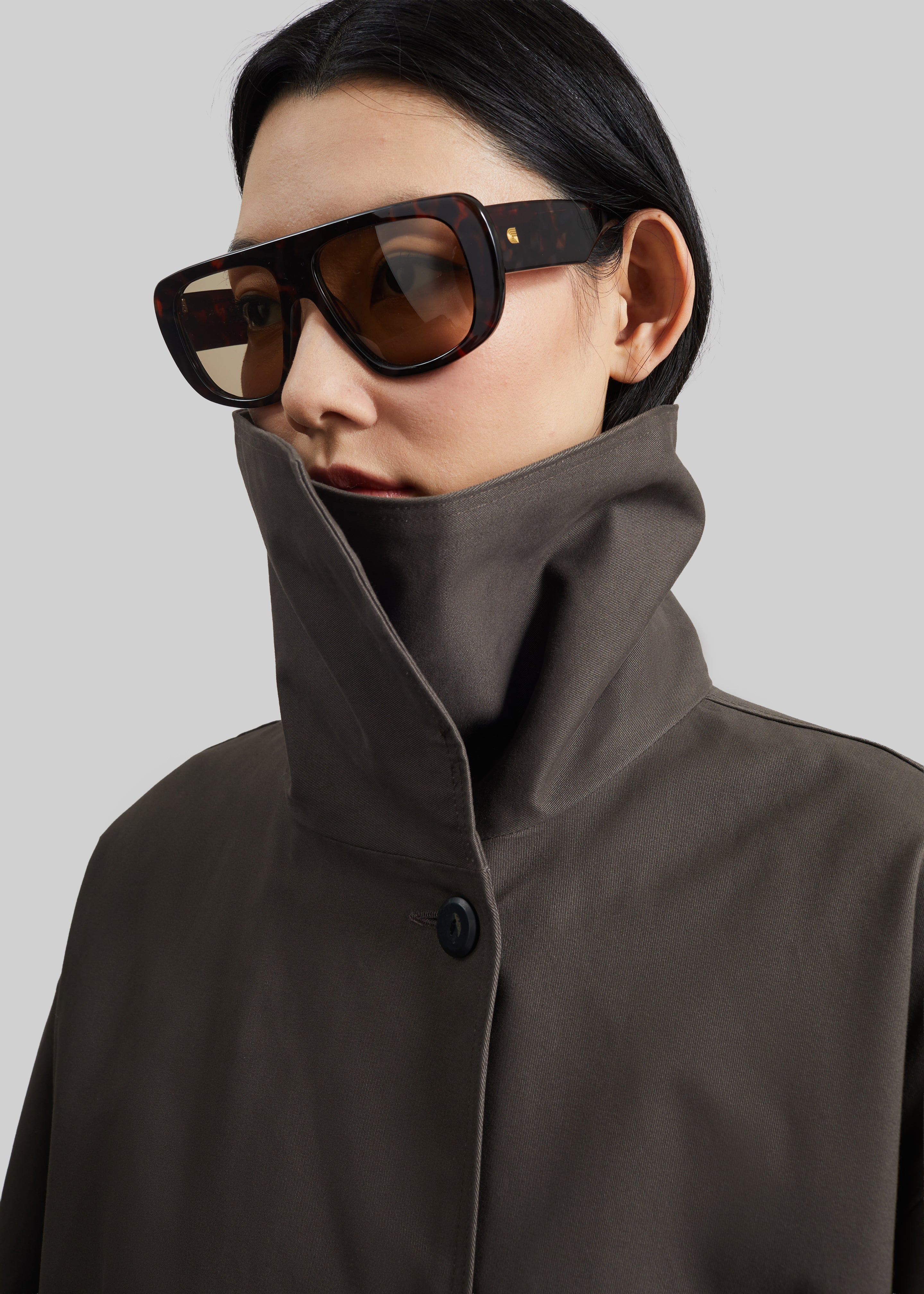 Lahti Belted Short Coat - Brown - 6