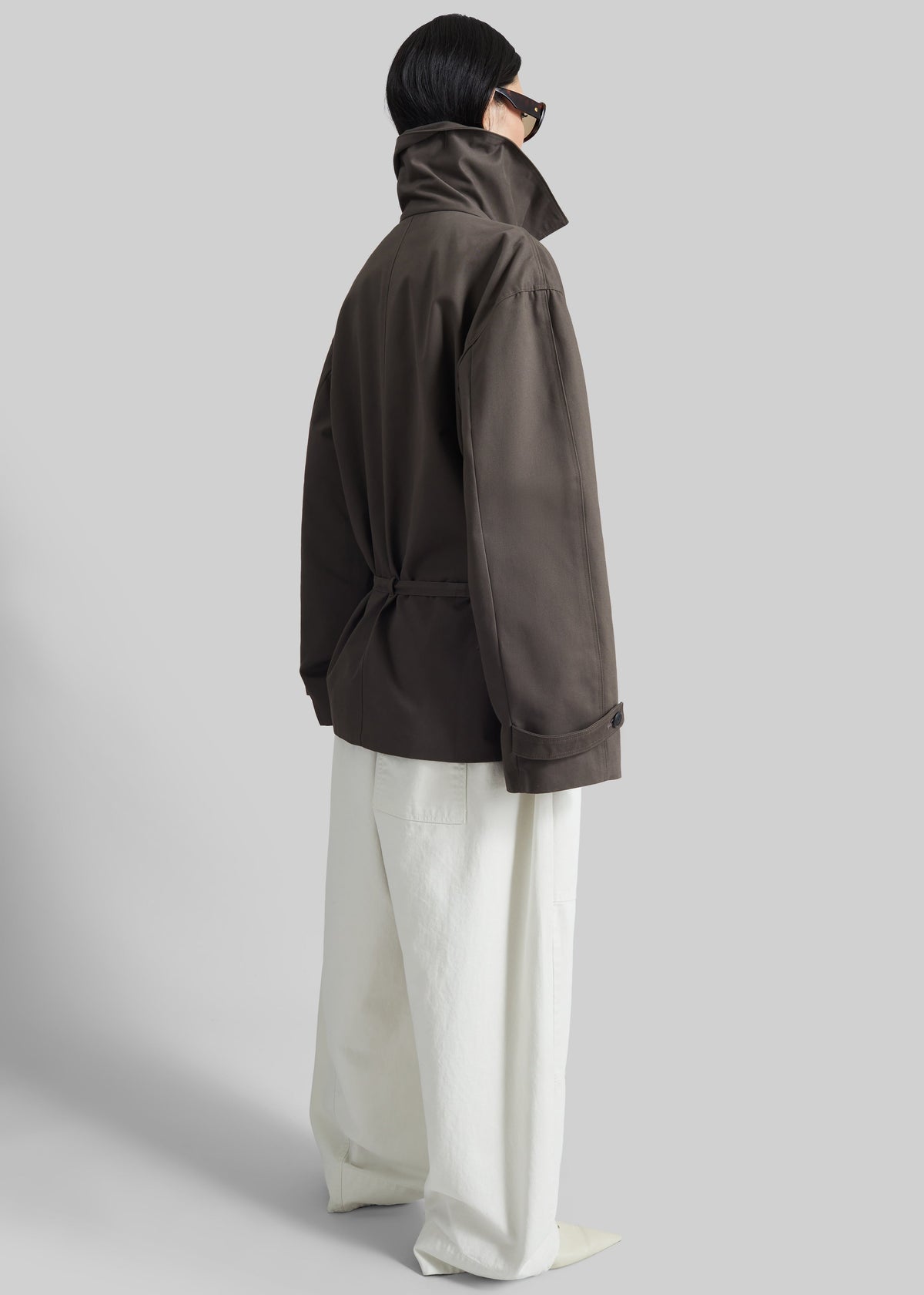 Lahti Belted Short Coat - Brown - 8