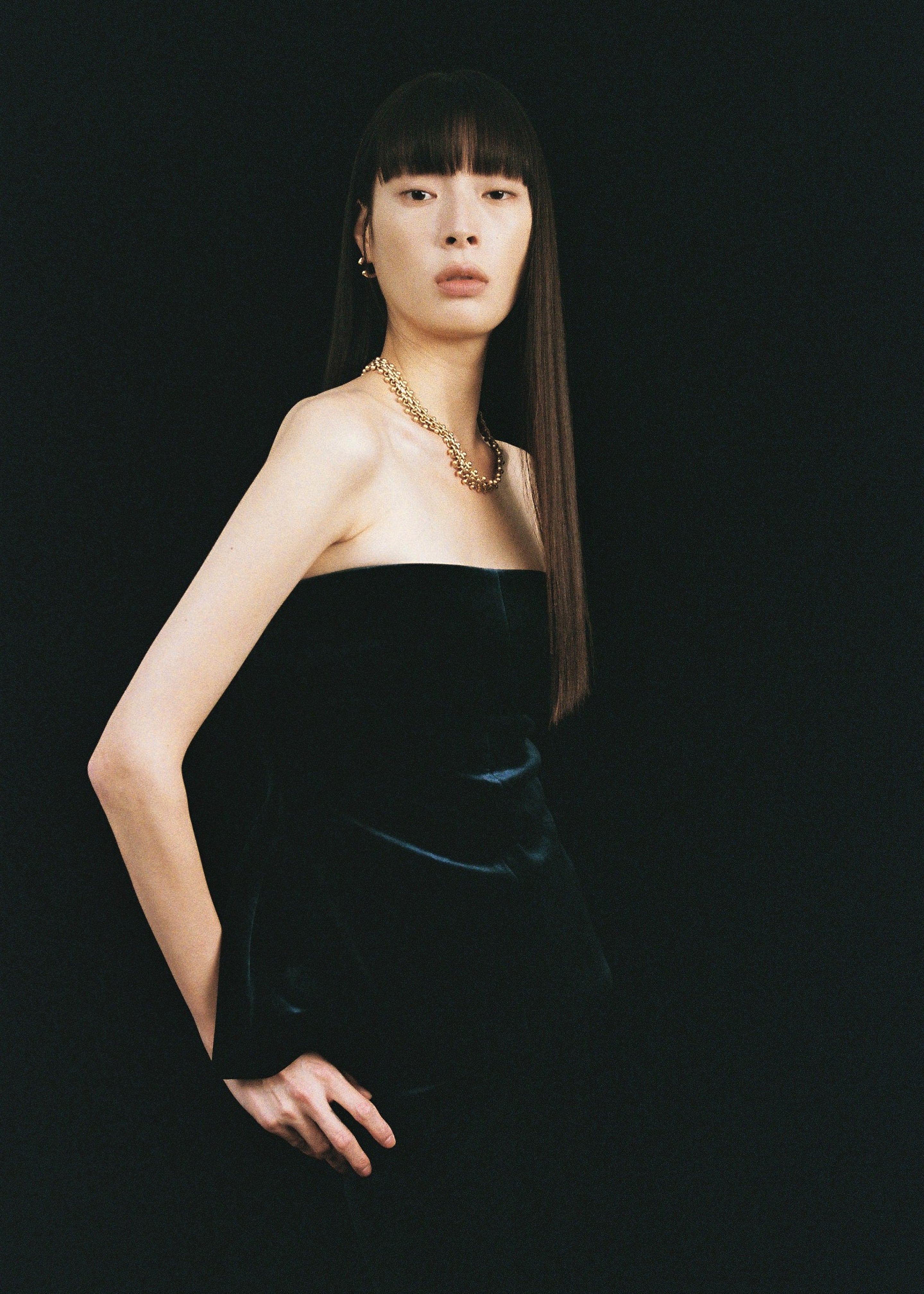 Laila Velvet Hourglass Bustier - Deep Green - 8