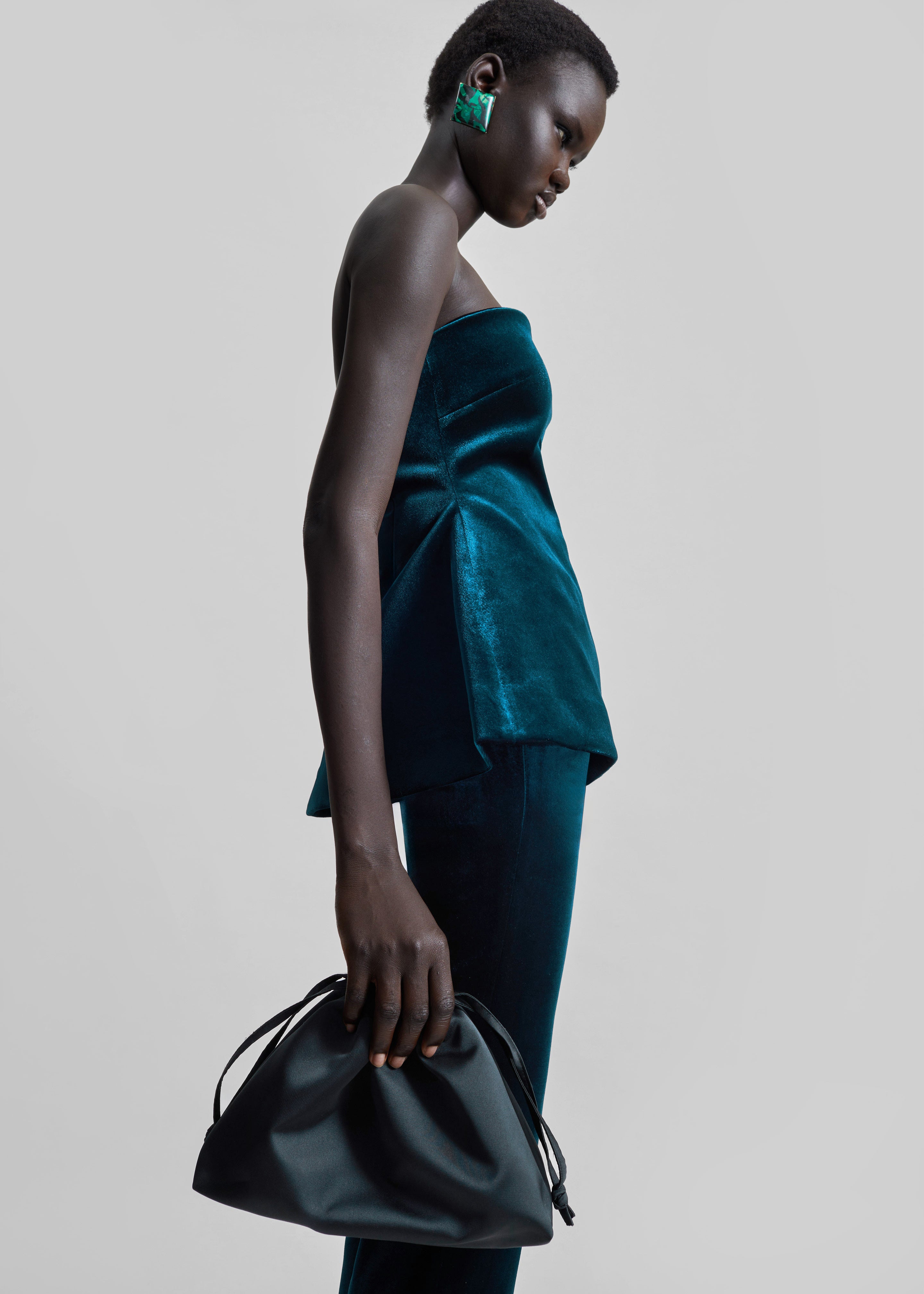 Laila Velvet Hourglass Bustier - Deep Green - 5