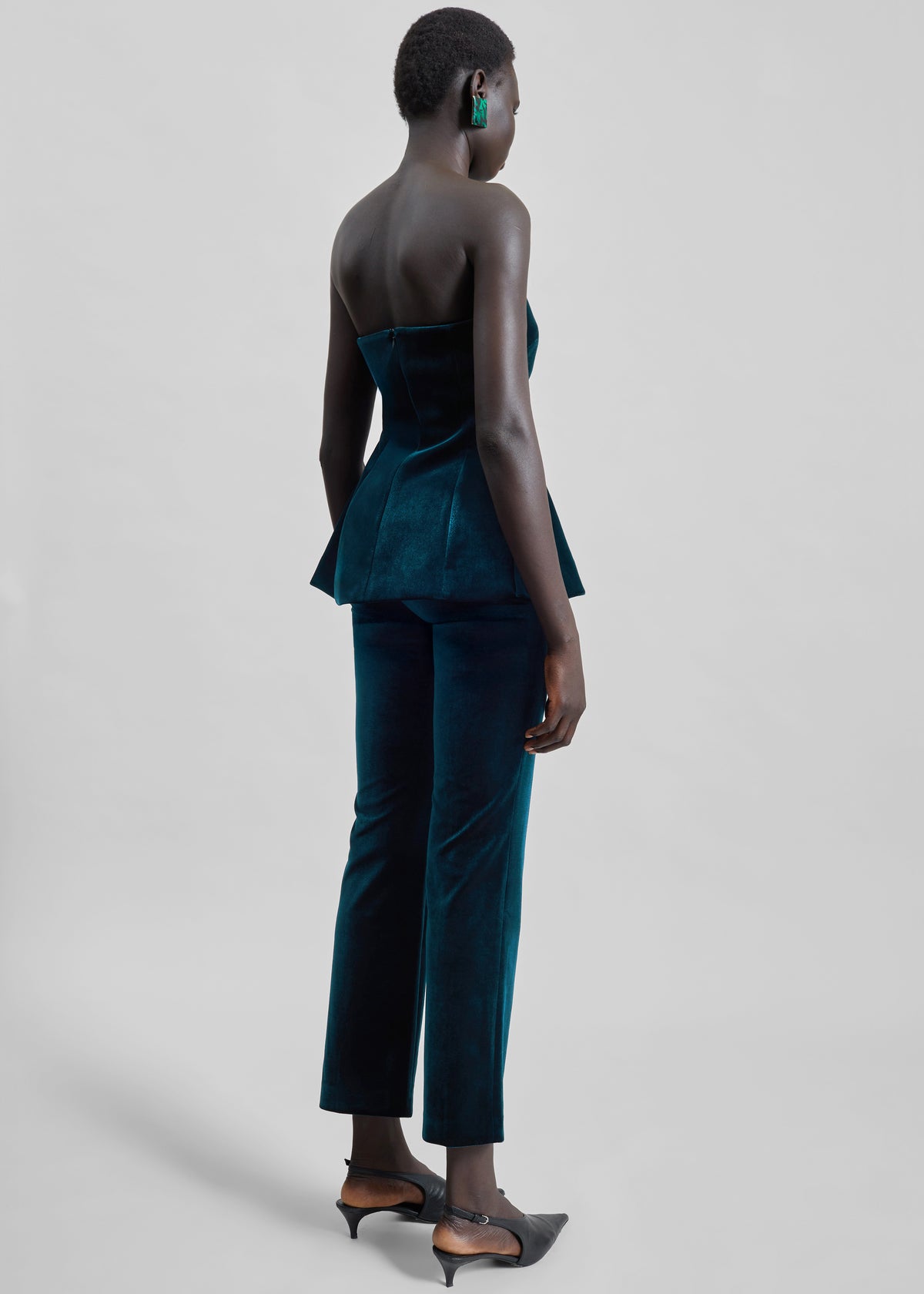 Laila Velvet Trousers - Deep Green - 9