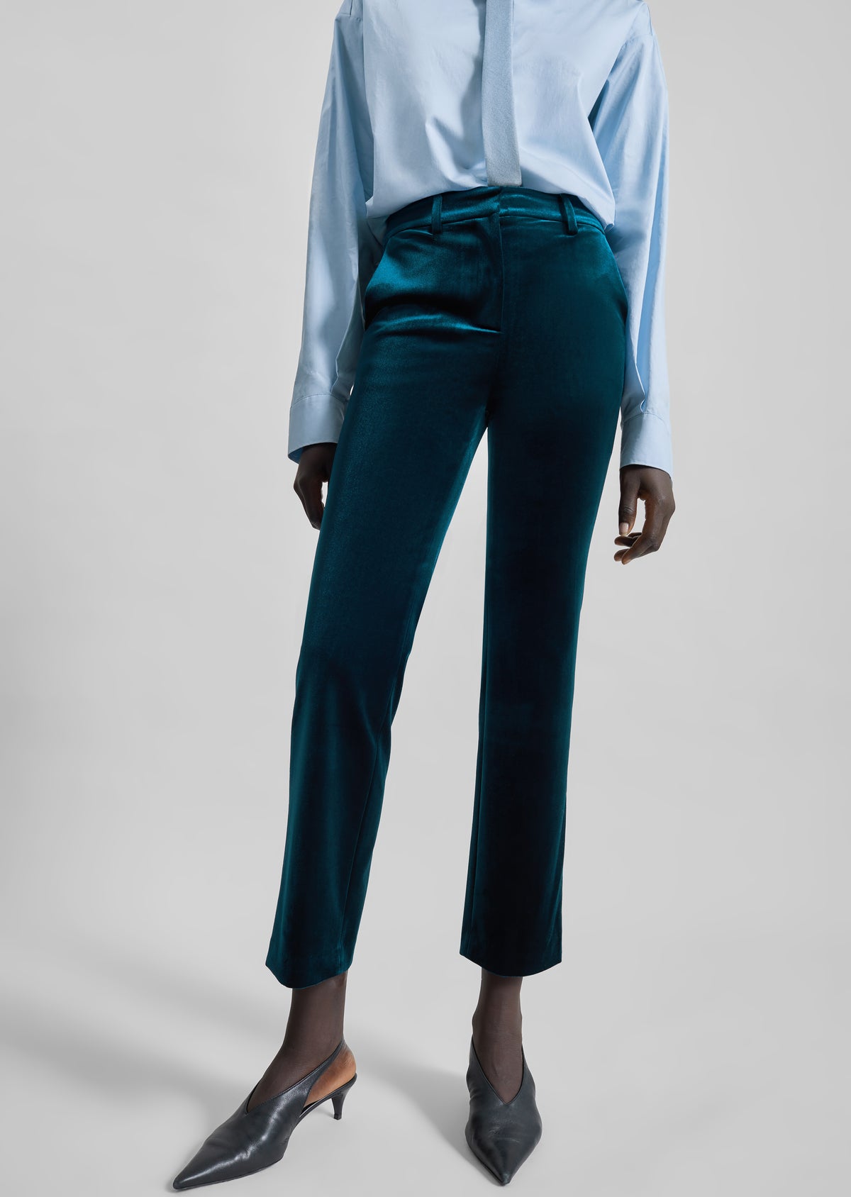 Laila Velvet Trousers - Deep Green - 5