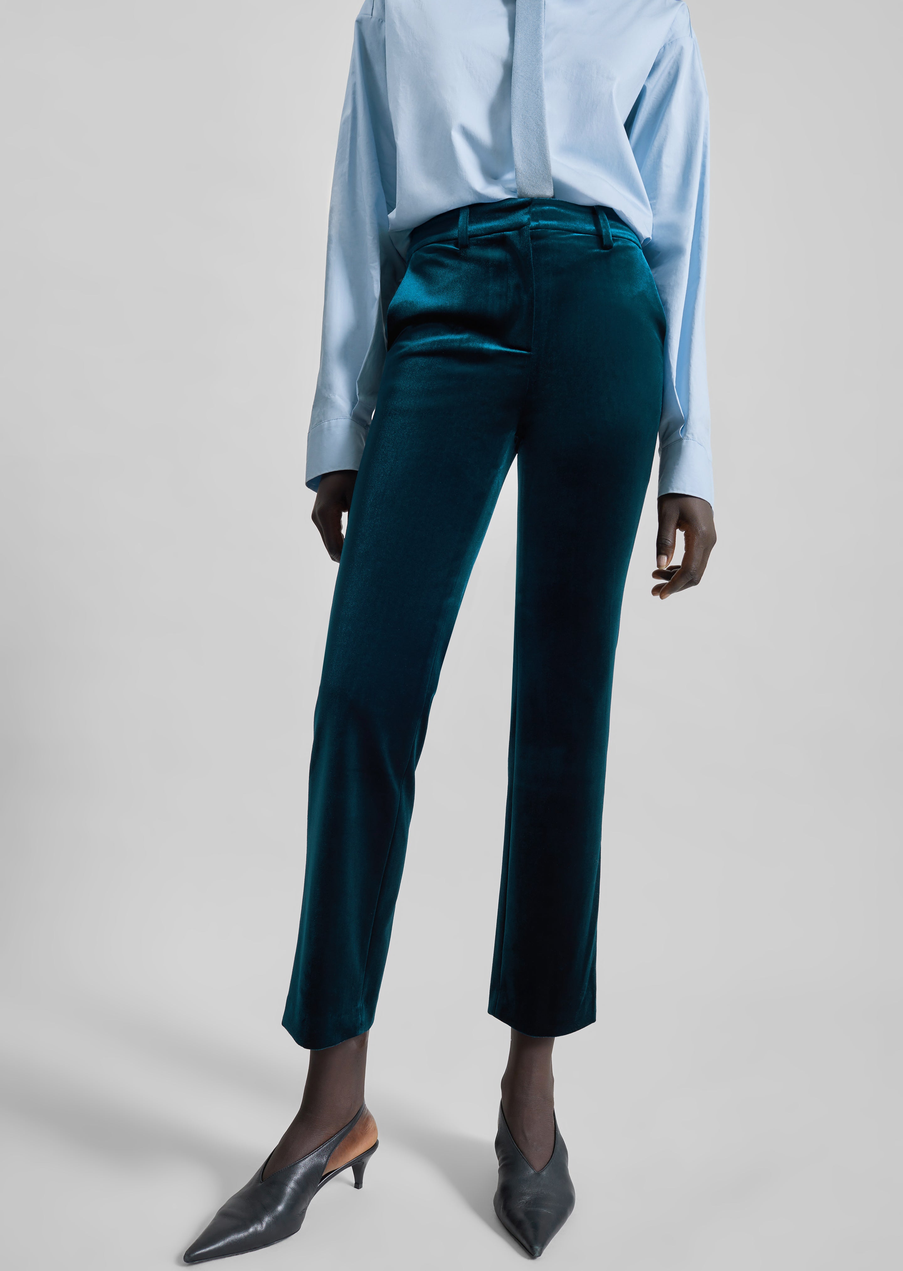 Laila Velvet Trousers - Deep Green - 5