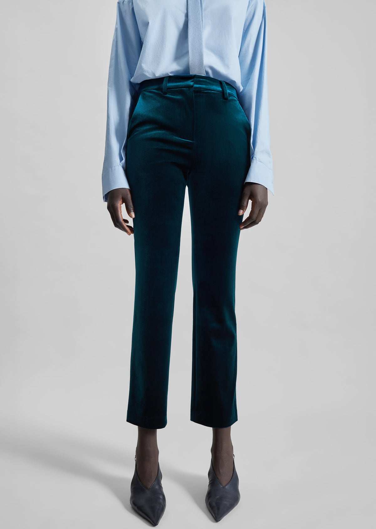 Laila Velvet Trousers - Deep Green - 3