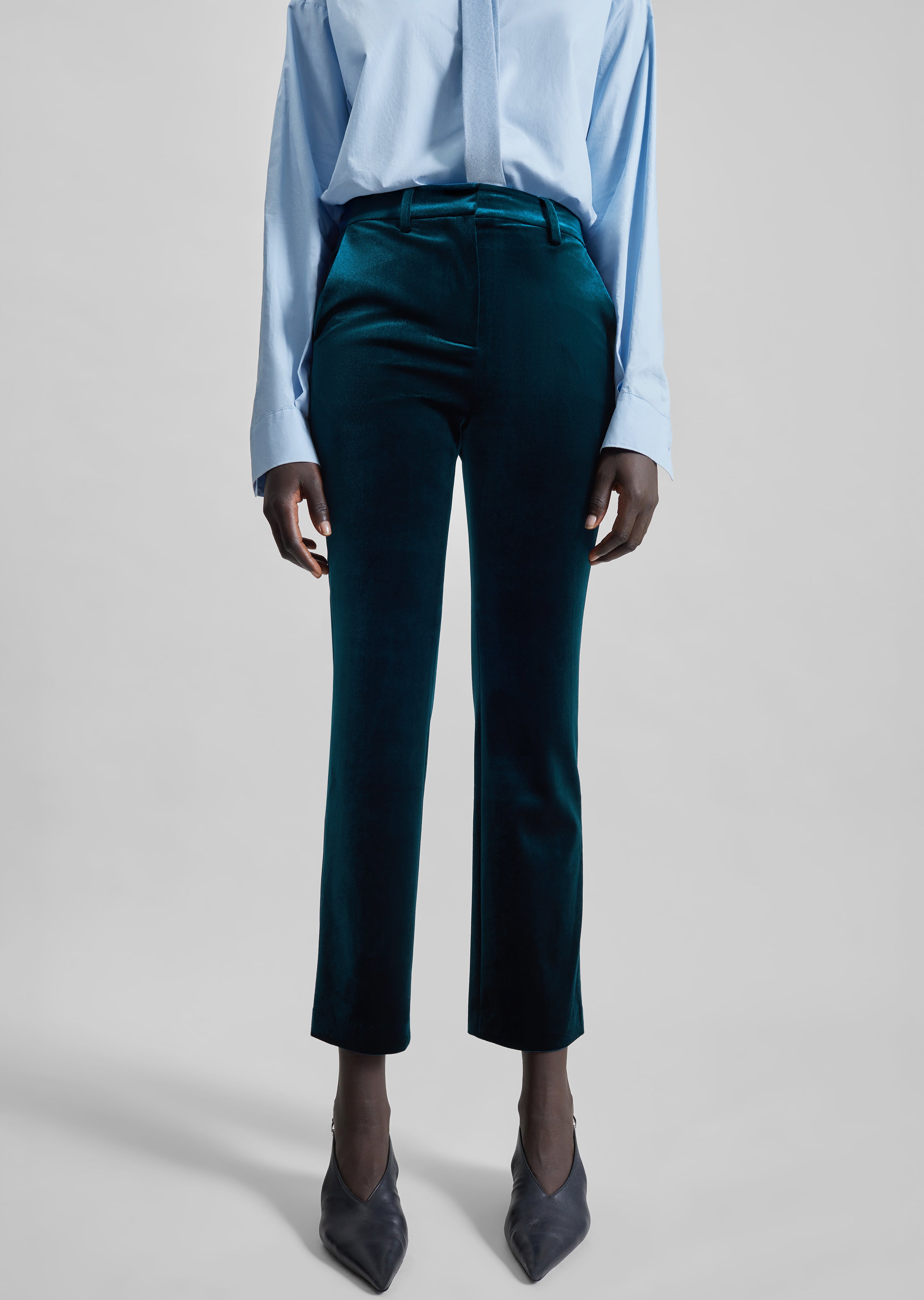 Laila Velvet Trousers - Deep Green - 3