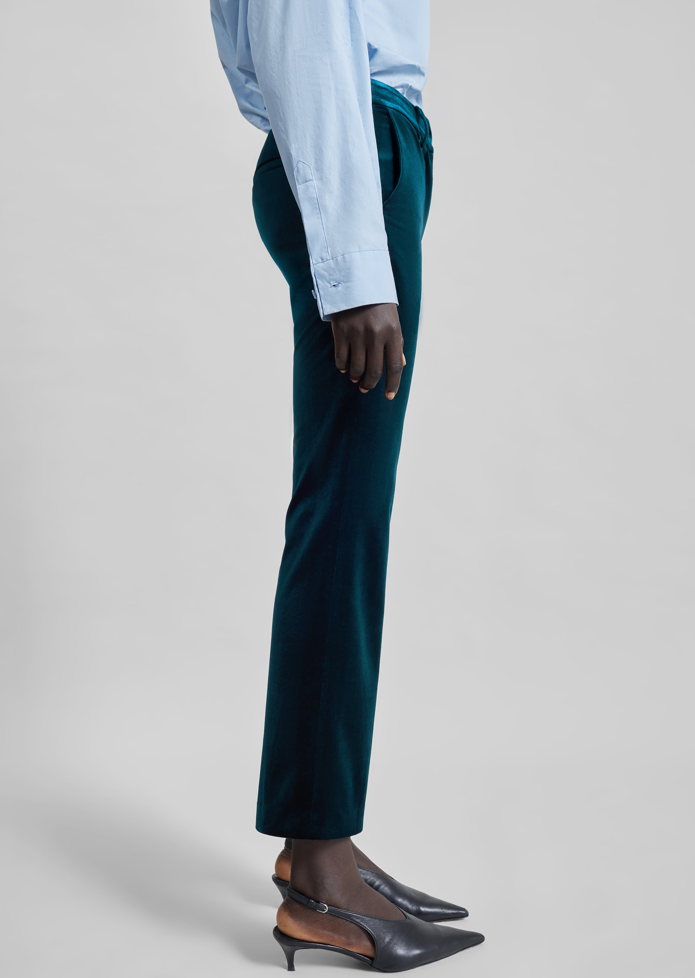 Laila Velvet Trousers - Deep Green - 7