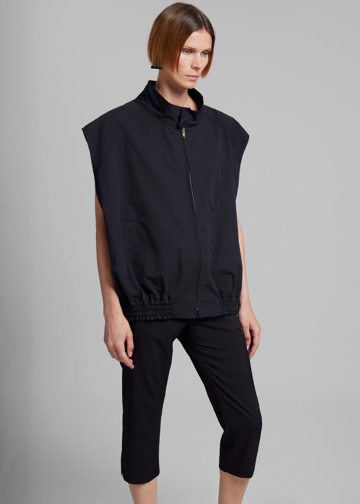 Lance Sleeveless Bomber Jacket - Black - 3