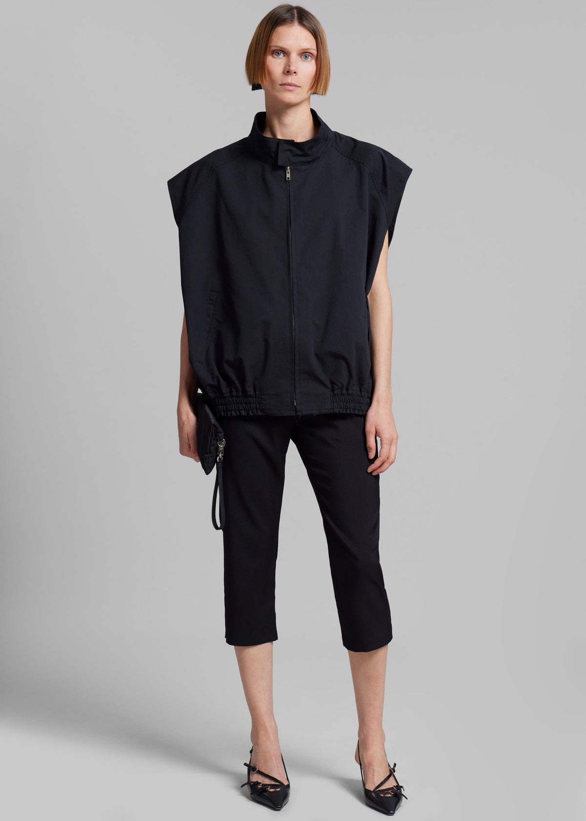 Lance Sleeveless Bomber Jacket - Black - 8