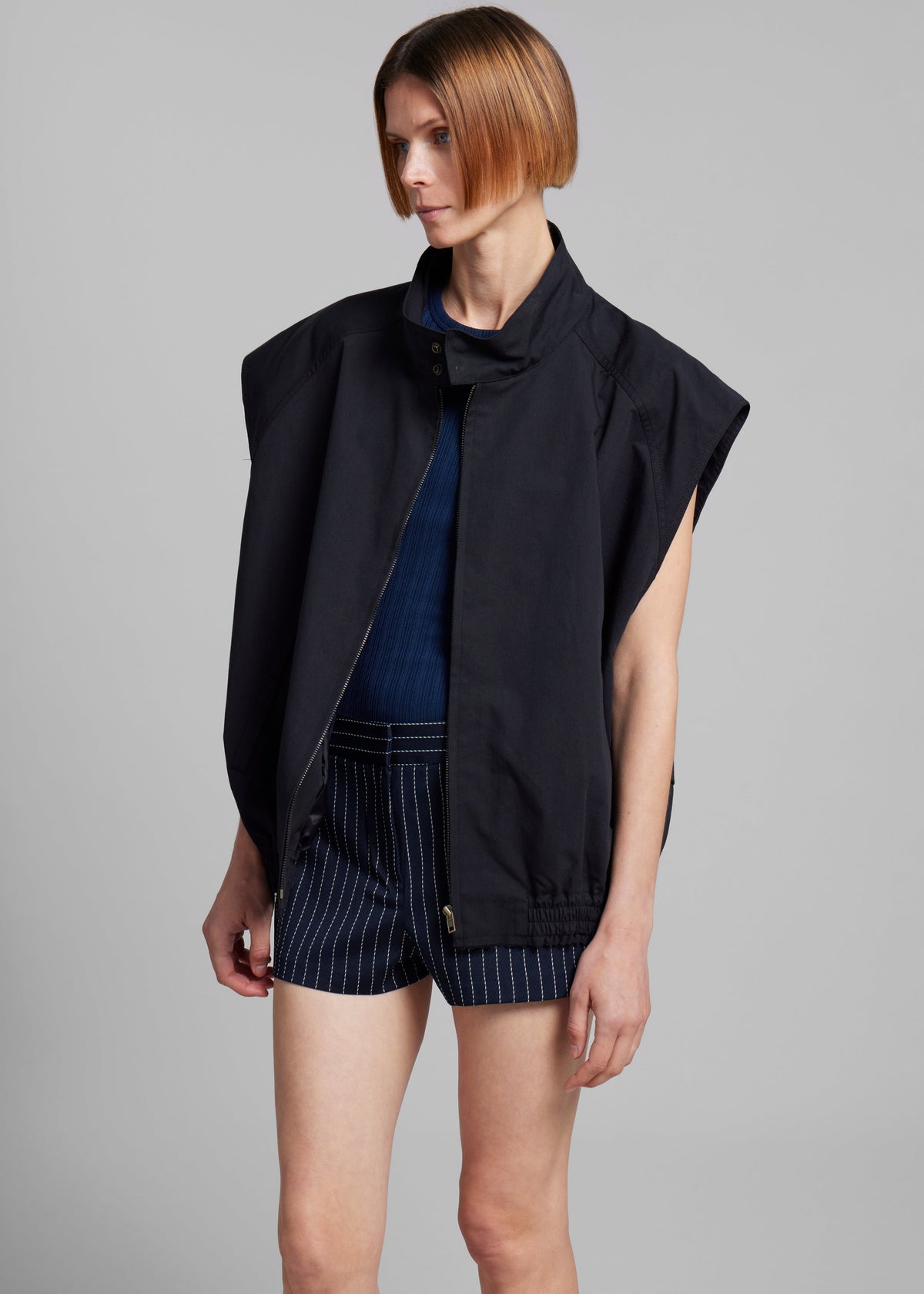 Lance Sleeveless Bomber Jacket - Black - 6