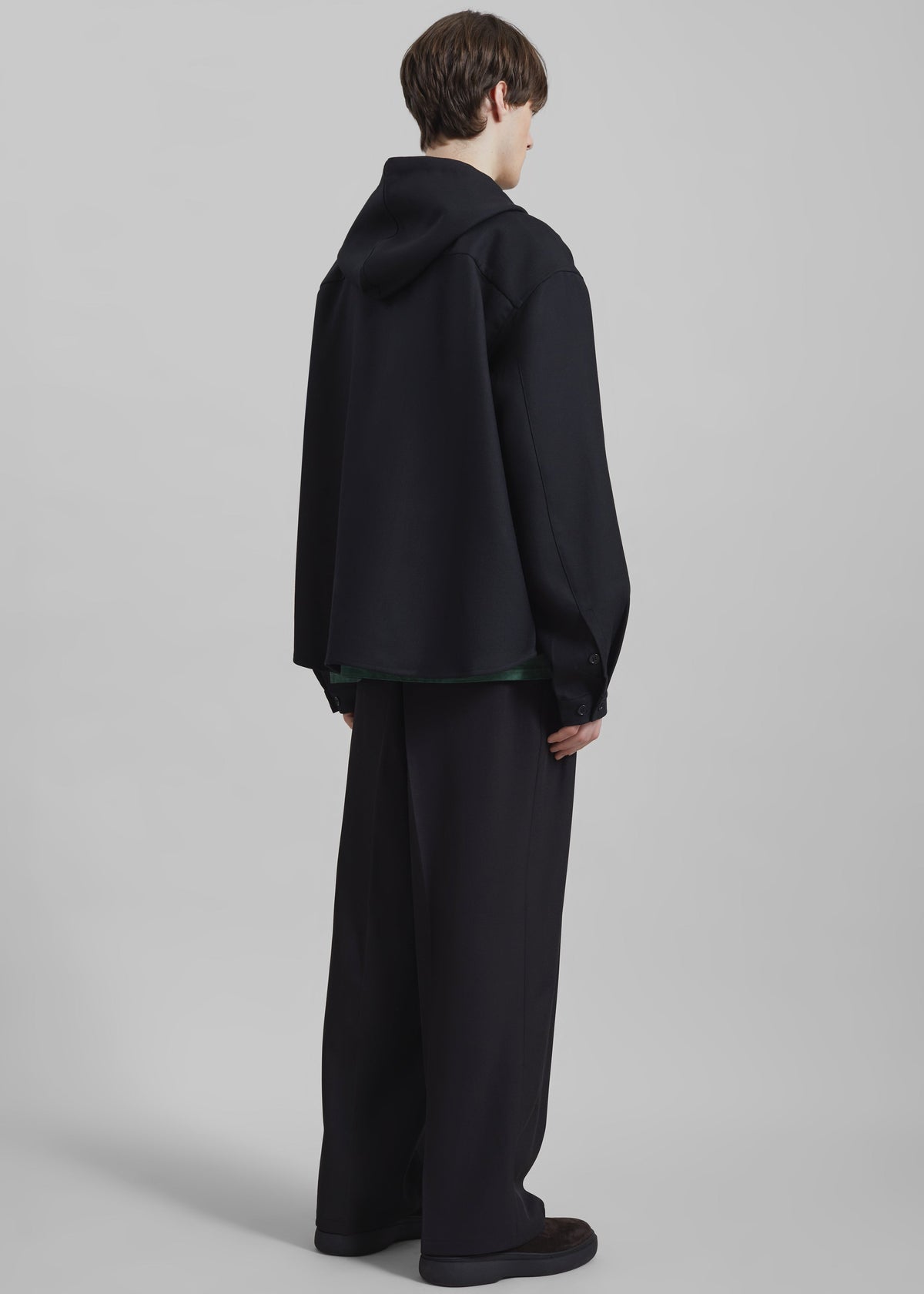 Lars Hooded Wool Blend Jacket - Black - 6