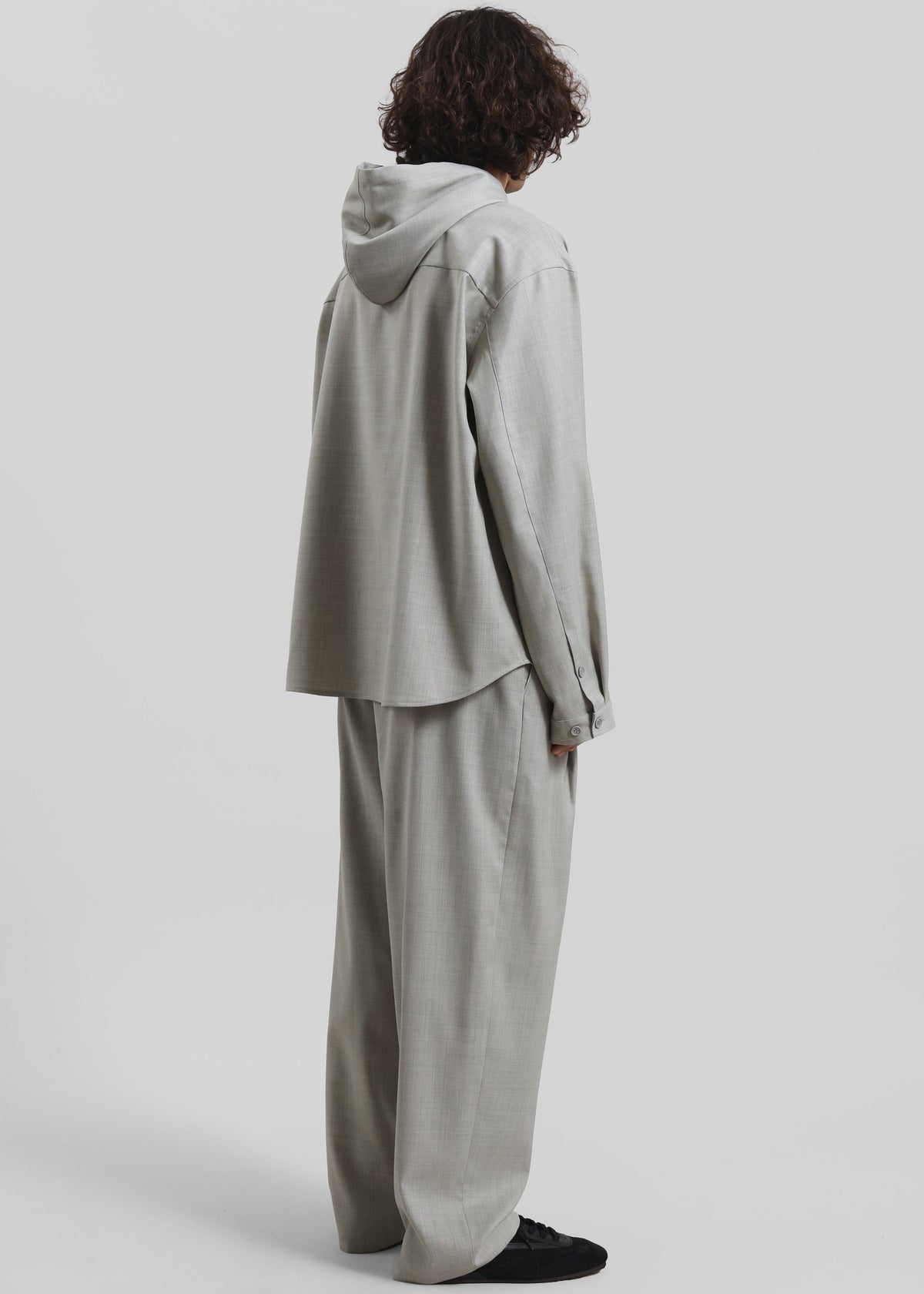 Lars Textured Hooded Jacket - Greige Melange - 7