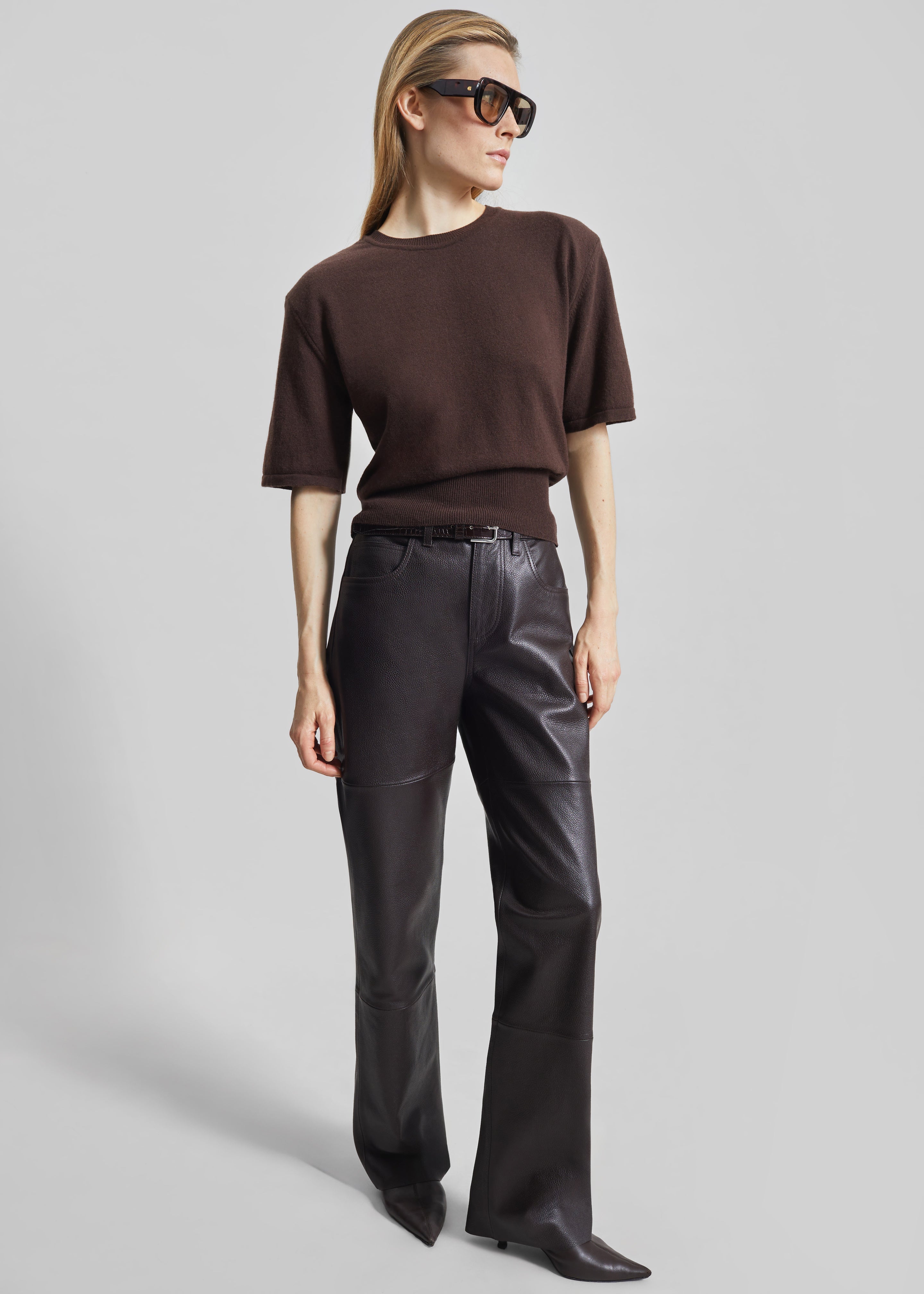 Lausanne Cashmere Detachable Layered Knit Set - Brown - 7