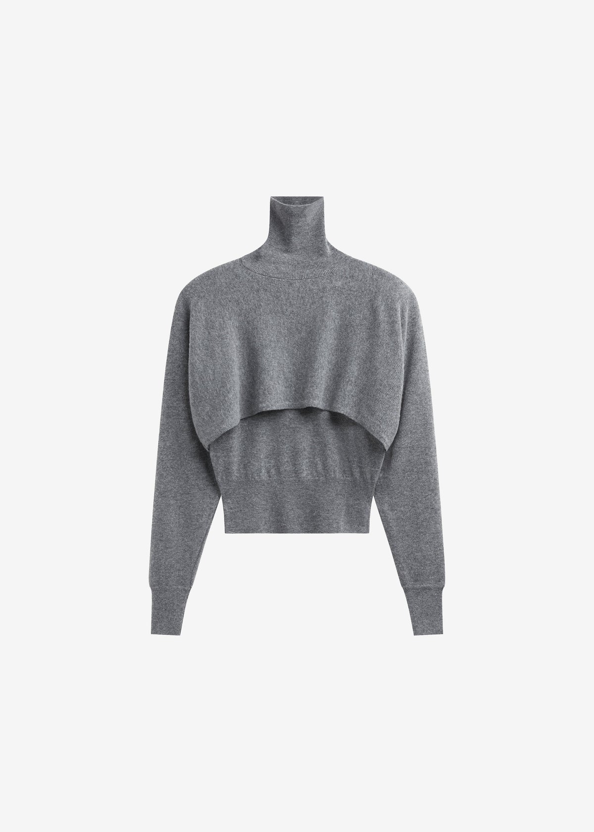 Lausanne Cashmere Detachable Layered Knit Set - Grey - 10