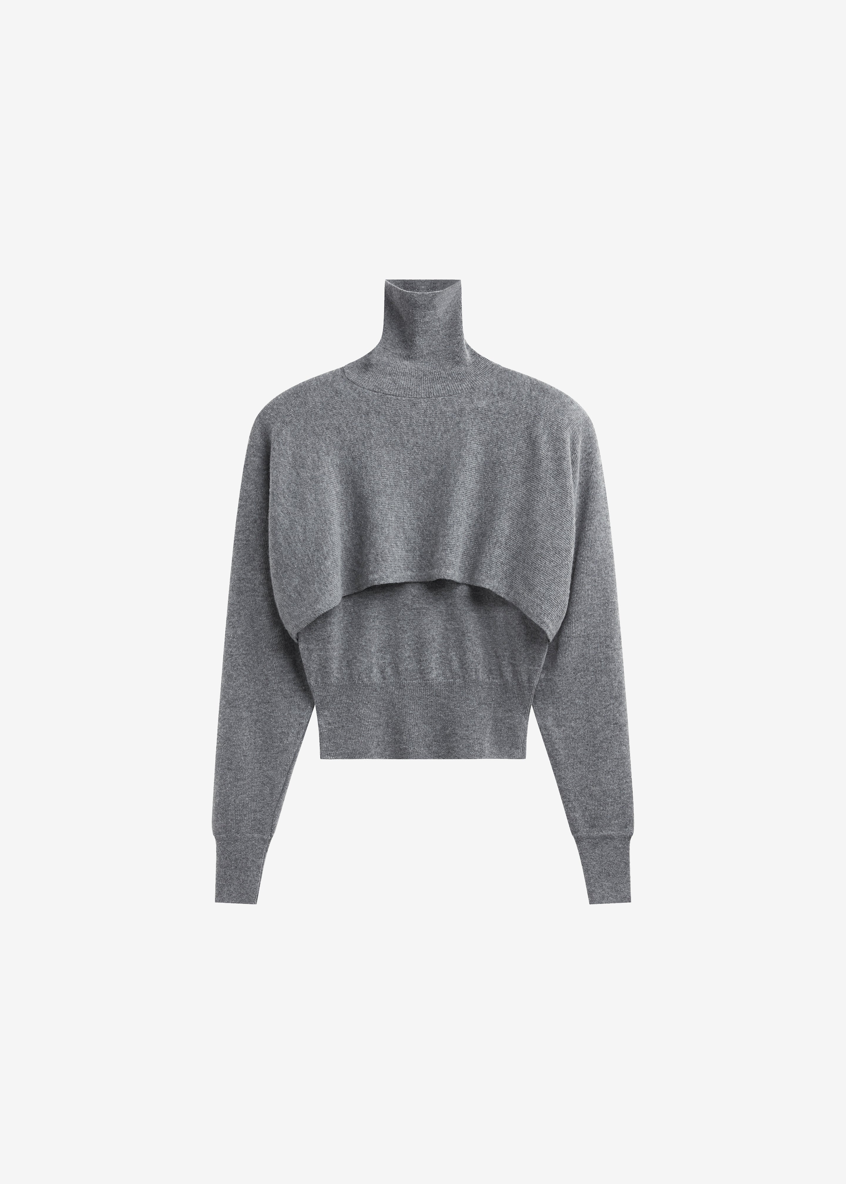 Lausanne Cashmere Detachable Layered Knit Set - Grey - 10