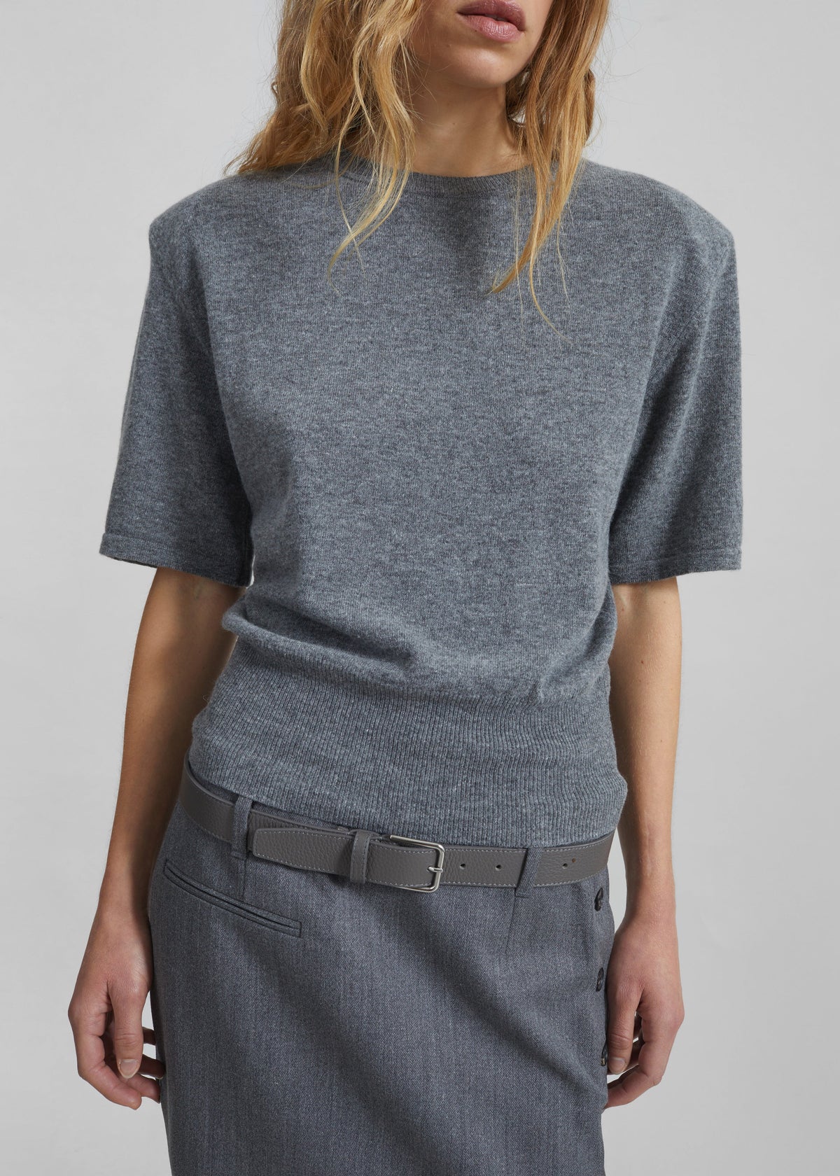 Lausanne Cashmere Detachable Layered Knit Set - Grey - 4