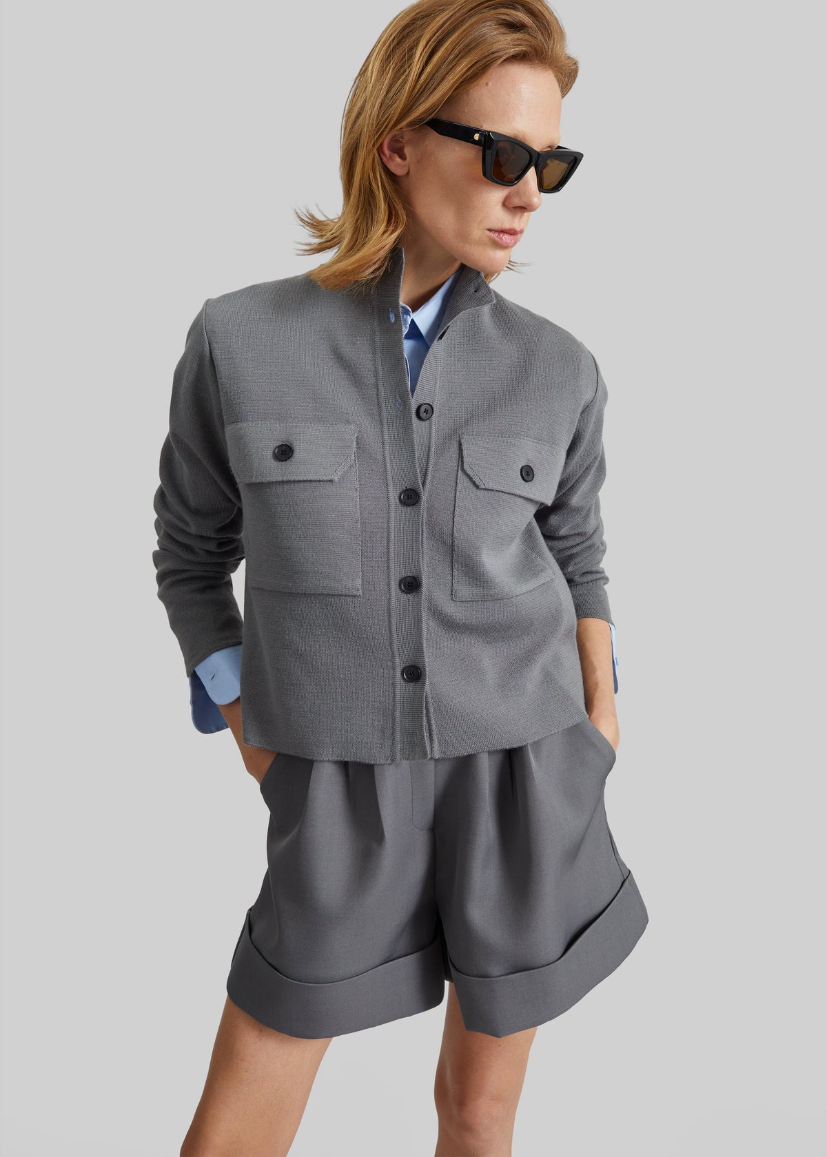 Lavoye Knit Cardigan - Grey