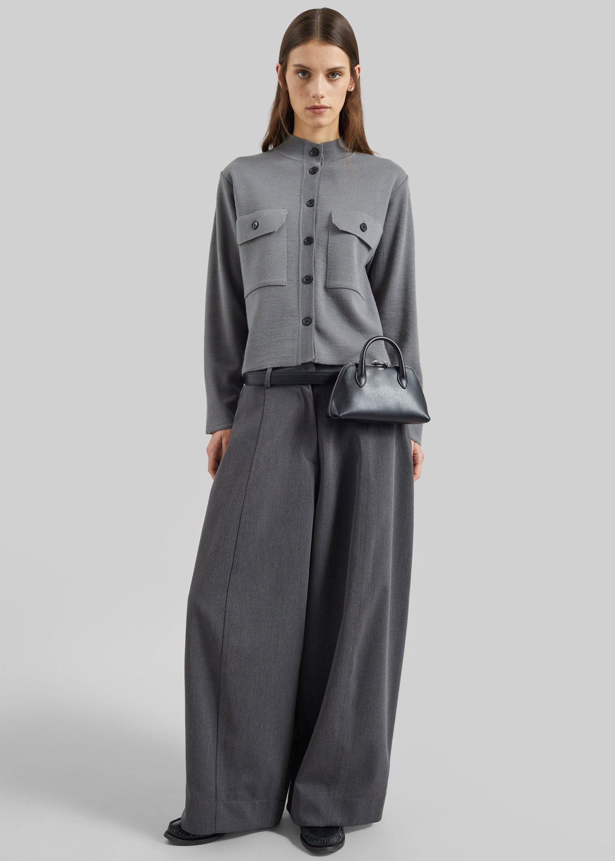 Lavoye Knit Cardigan - Grey