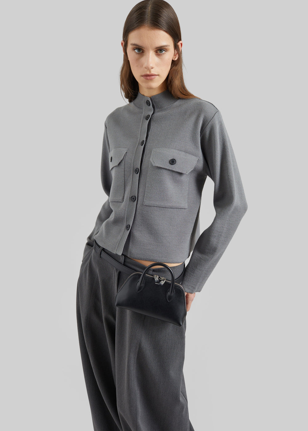 Lavoye Knit Cardigan - Grey