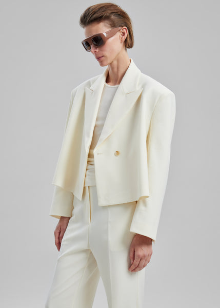 Off-White cropped single-breasted blazer