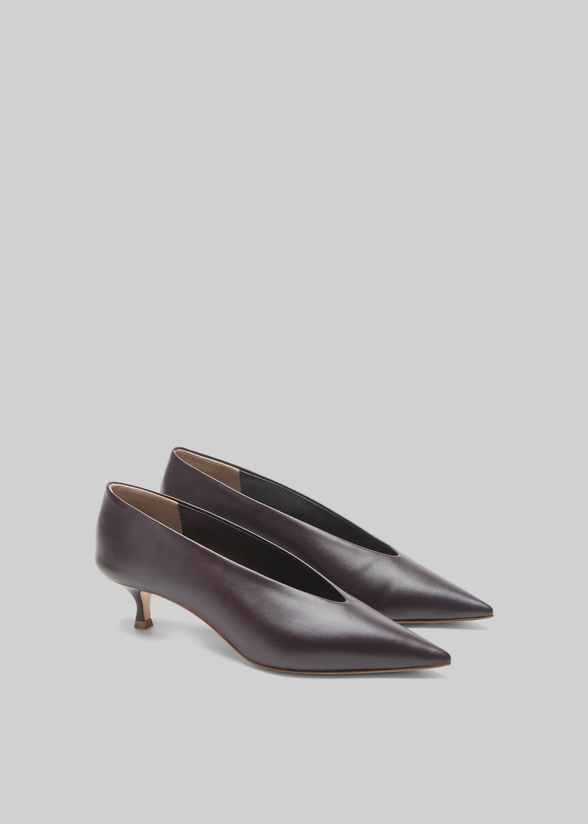 Le Monde Beryl Babouche Kitten Heels - Matte Plum