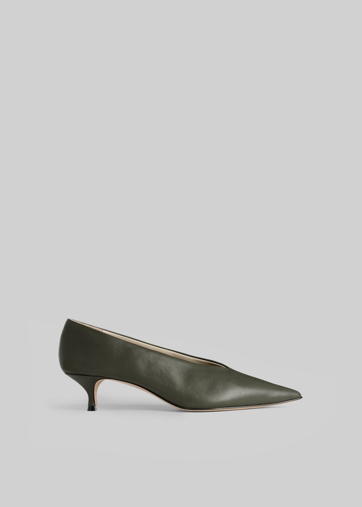 Le Monde Beryl Babouche Kitten Heels - Military