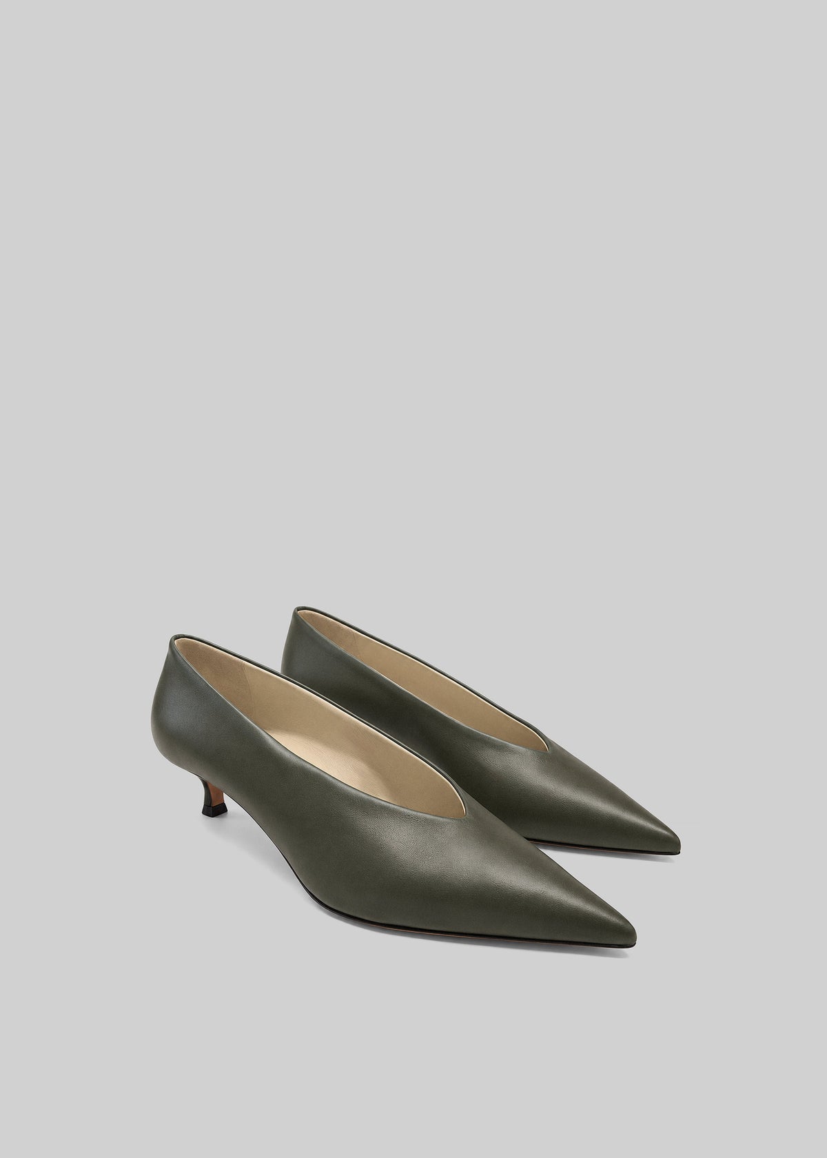 Le Monde Beryl Babouche Kitten Heels - Military