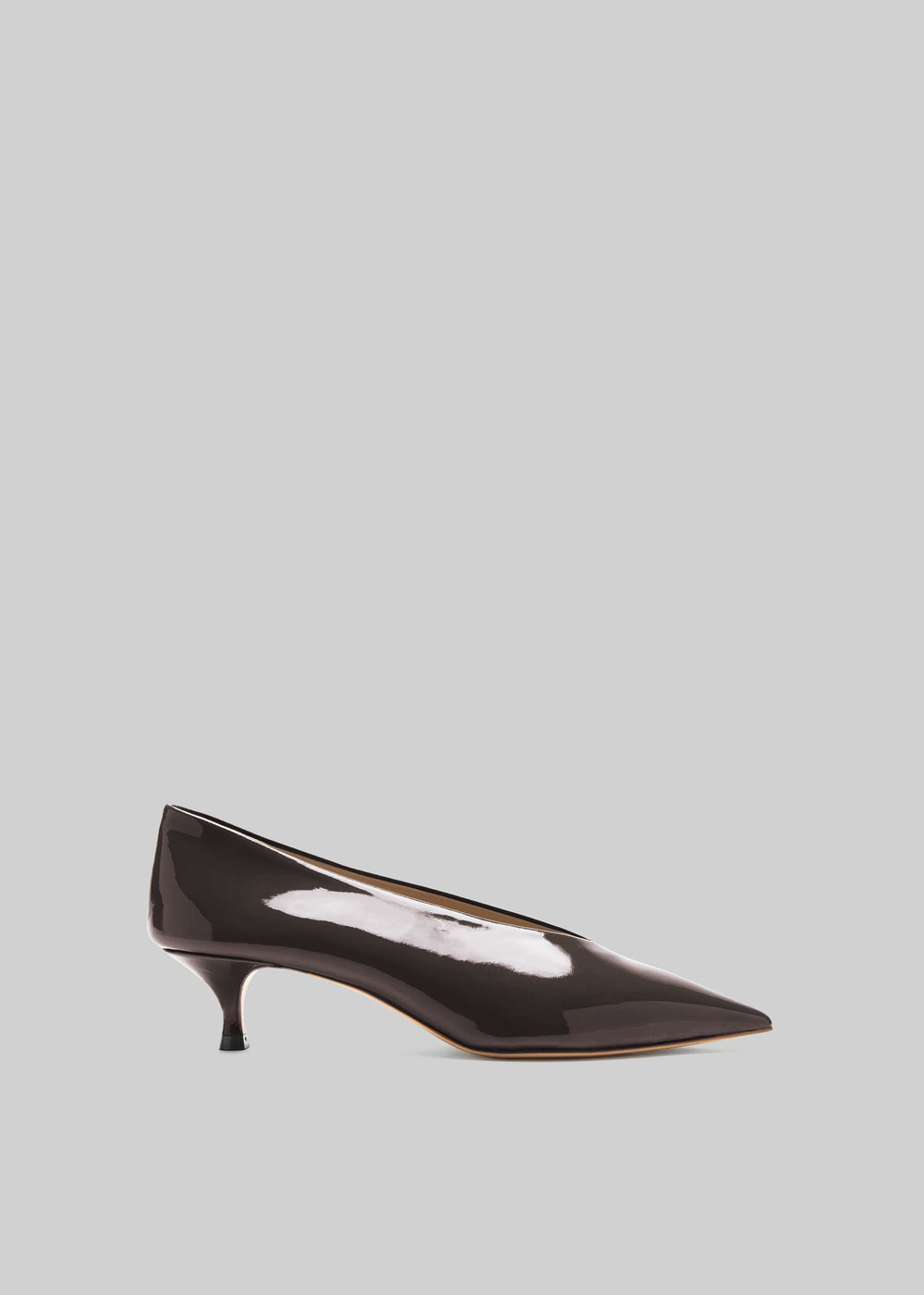 Le Monde Beryl Babouche Kitten Heels Vernice Leather - Plum - 1