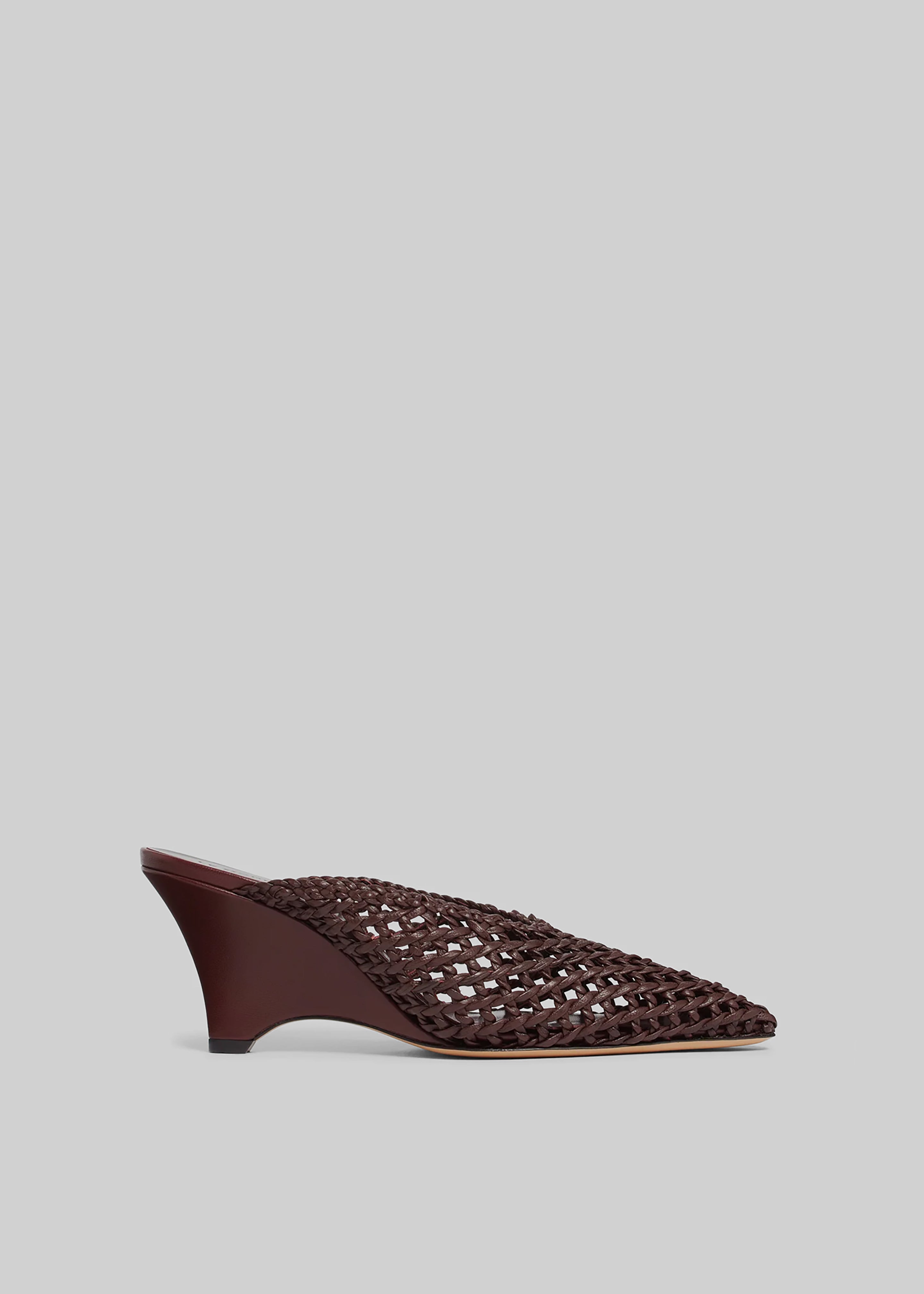Le Monde Beryl Victoria Knotted Wedges - Burgundy - 3