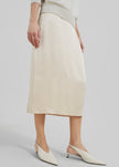 Lea Satin Midi Skirt - Ivory