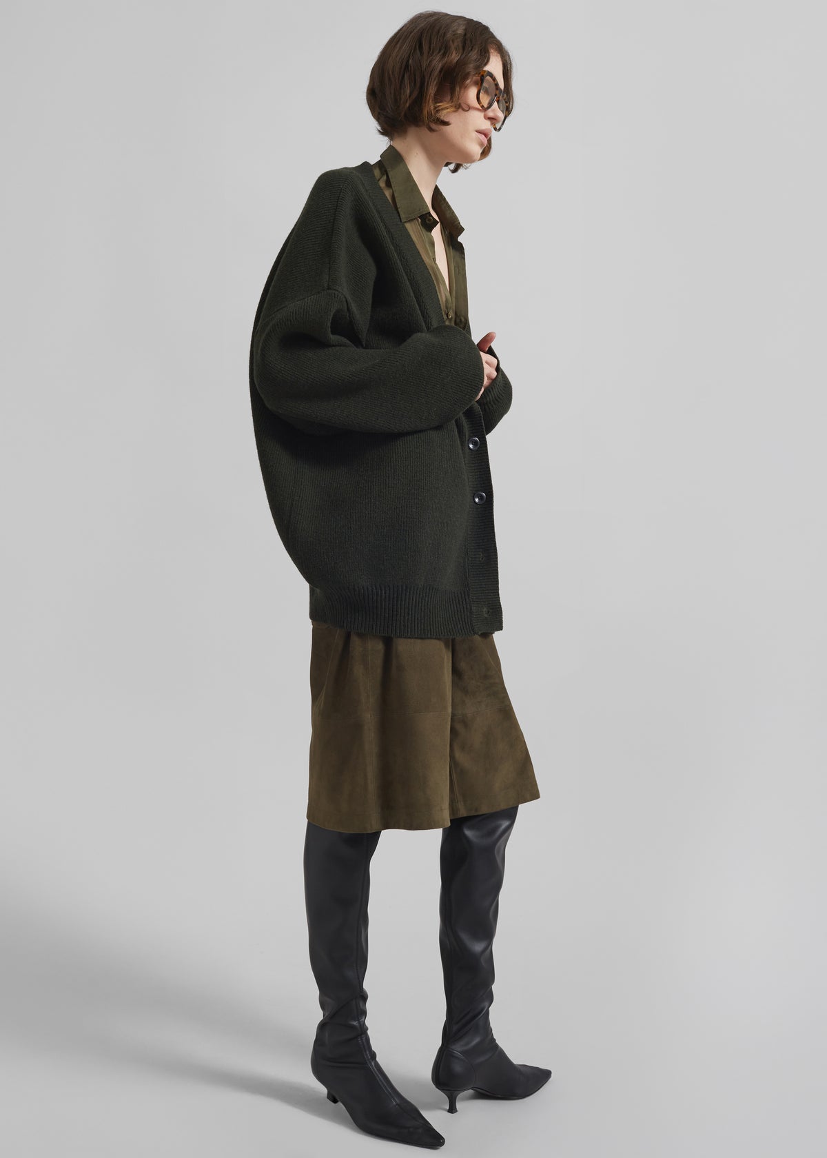Ledbury Cardigan - Khaki - 5