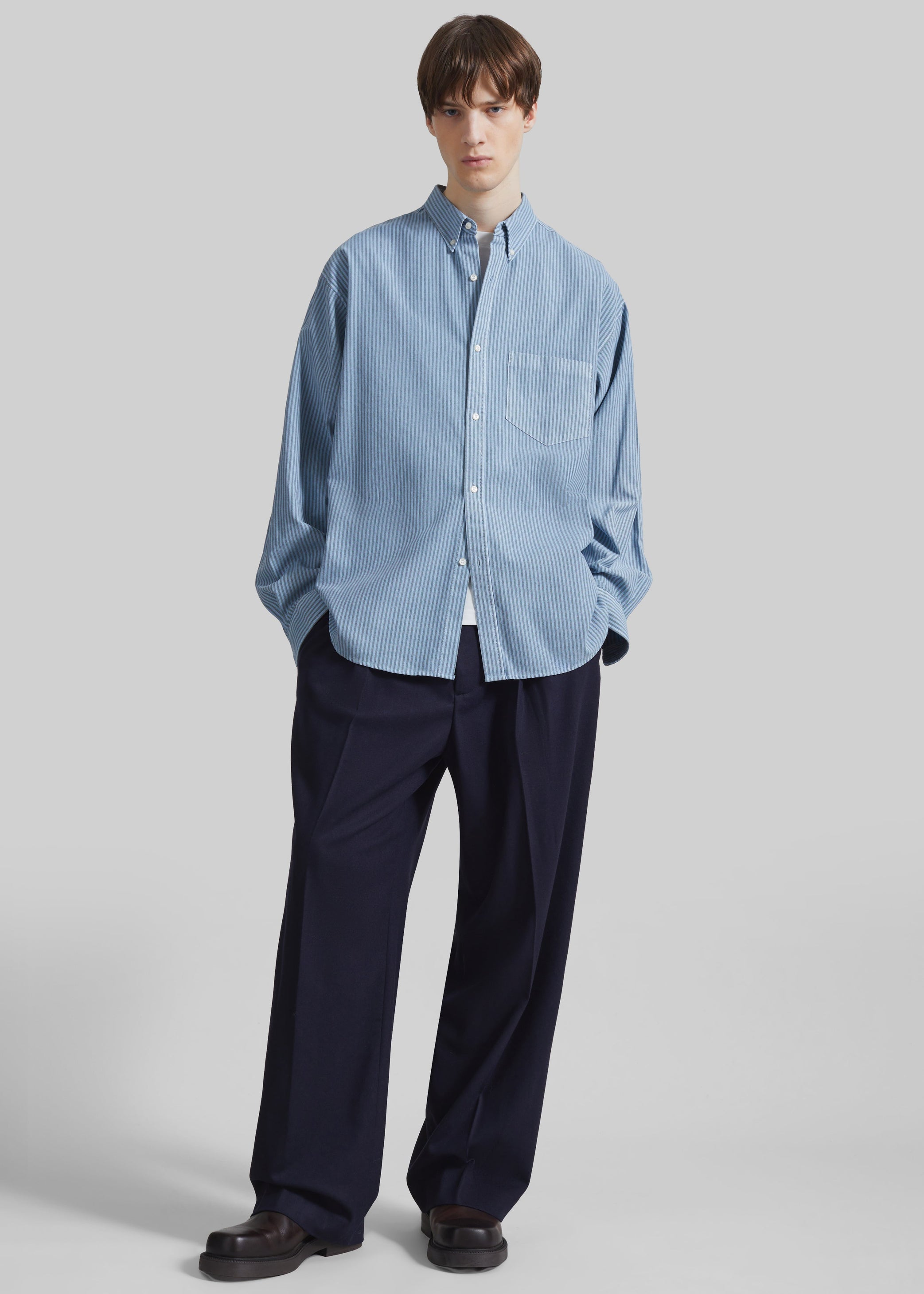 Shop the look image for Legan Shirt - Blue Stripe