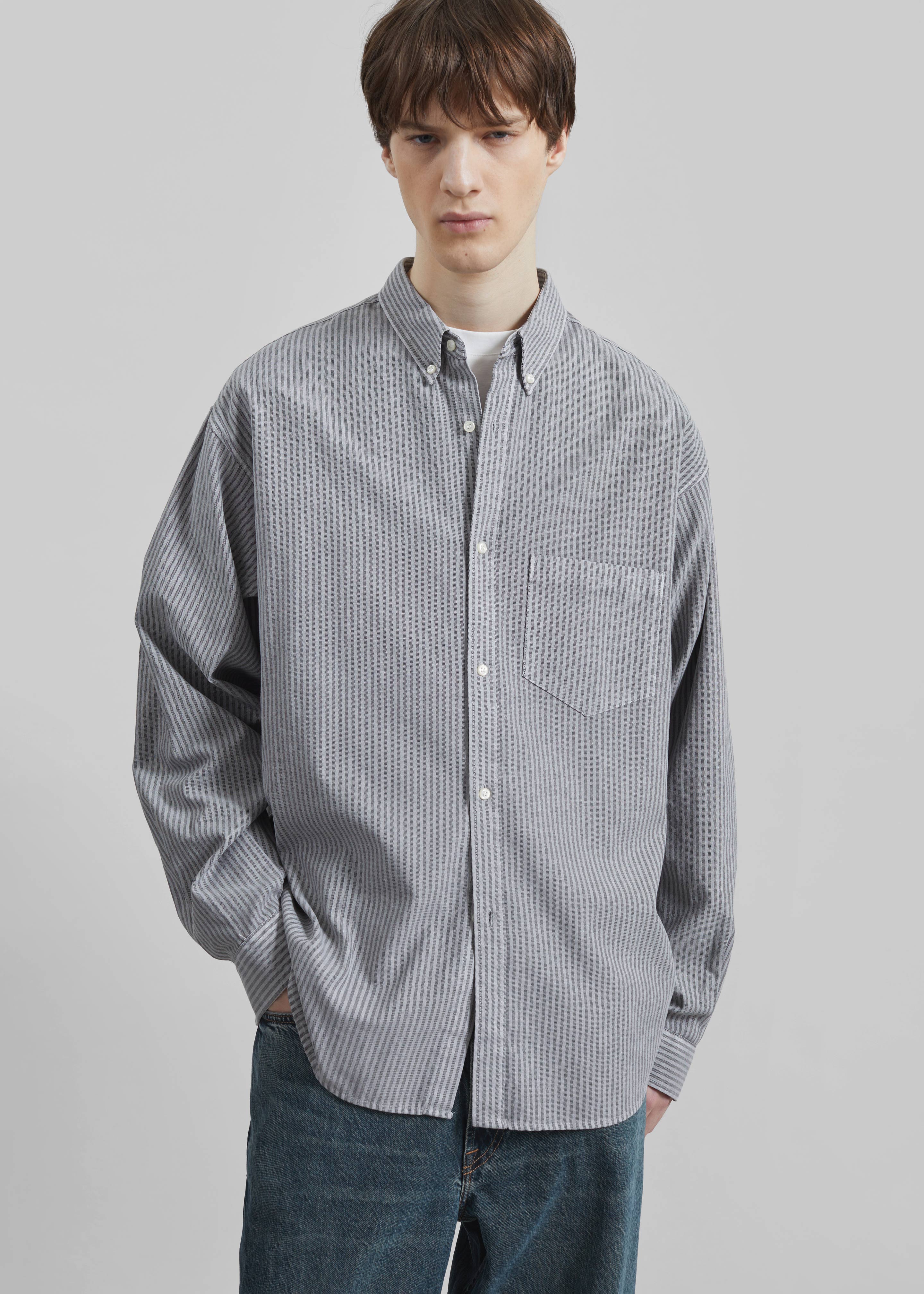 Legan Shirt - Grey Stripe - 1