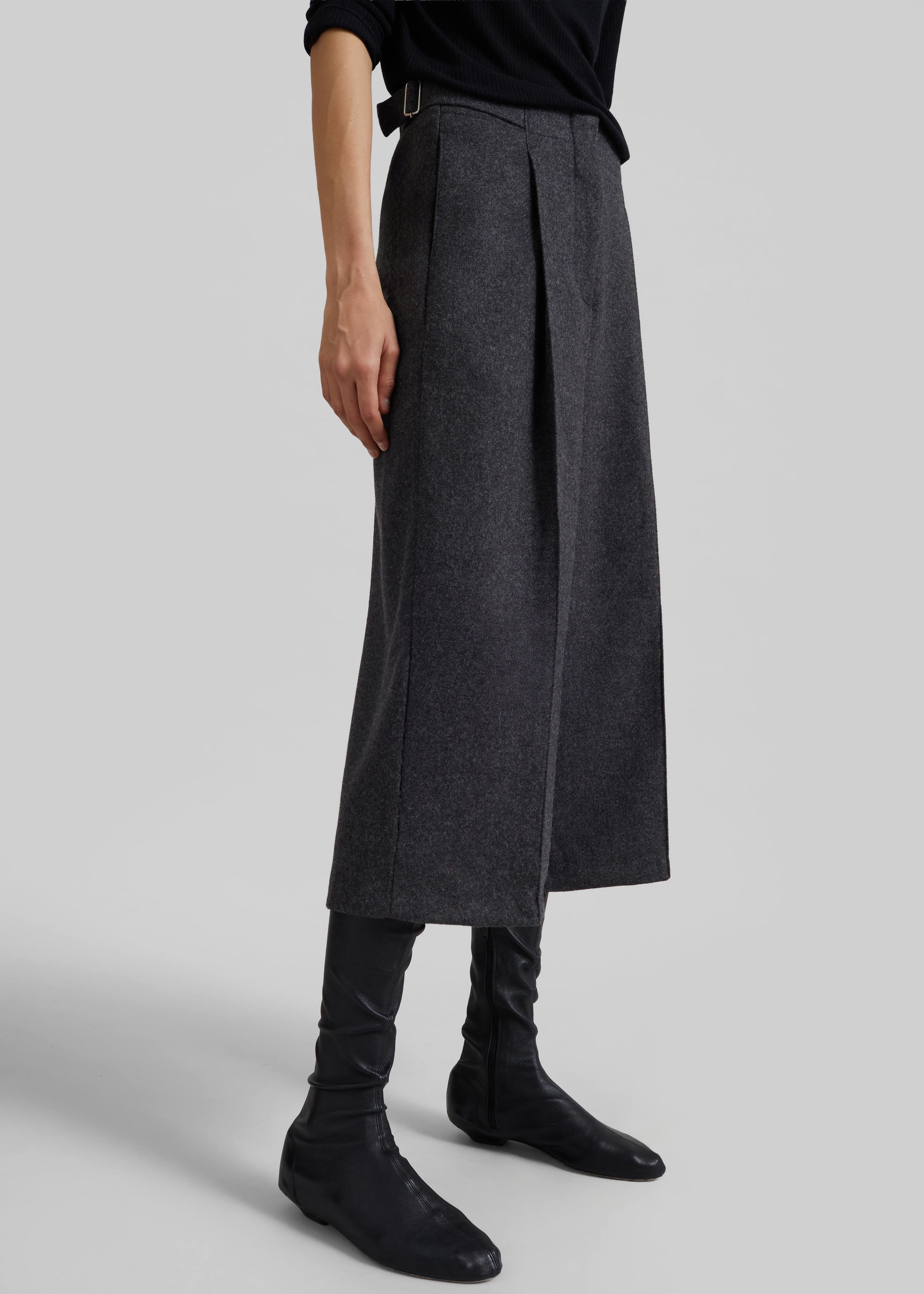Leher Tailored Wool Culottes - Charcoal - 8